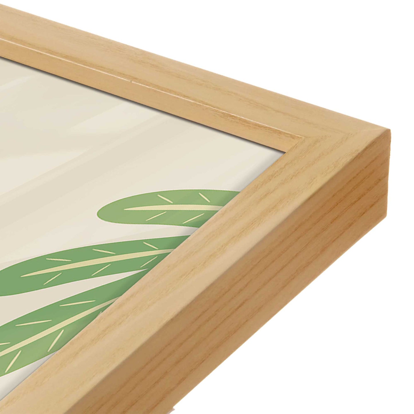 [Color:American Maple], Picture of art in a American Maple frame at an angle
