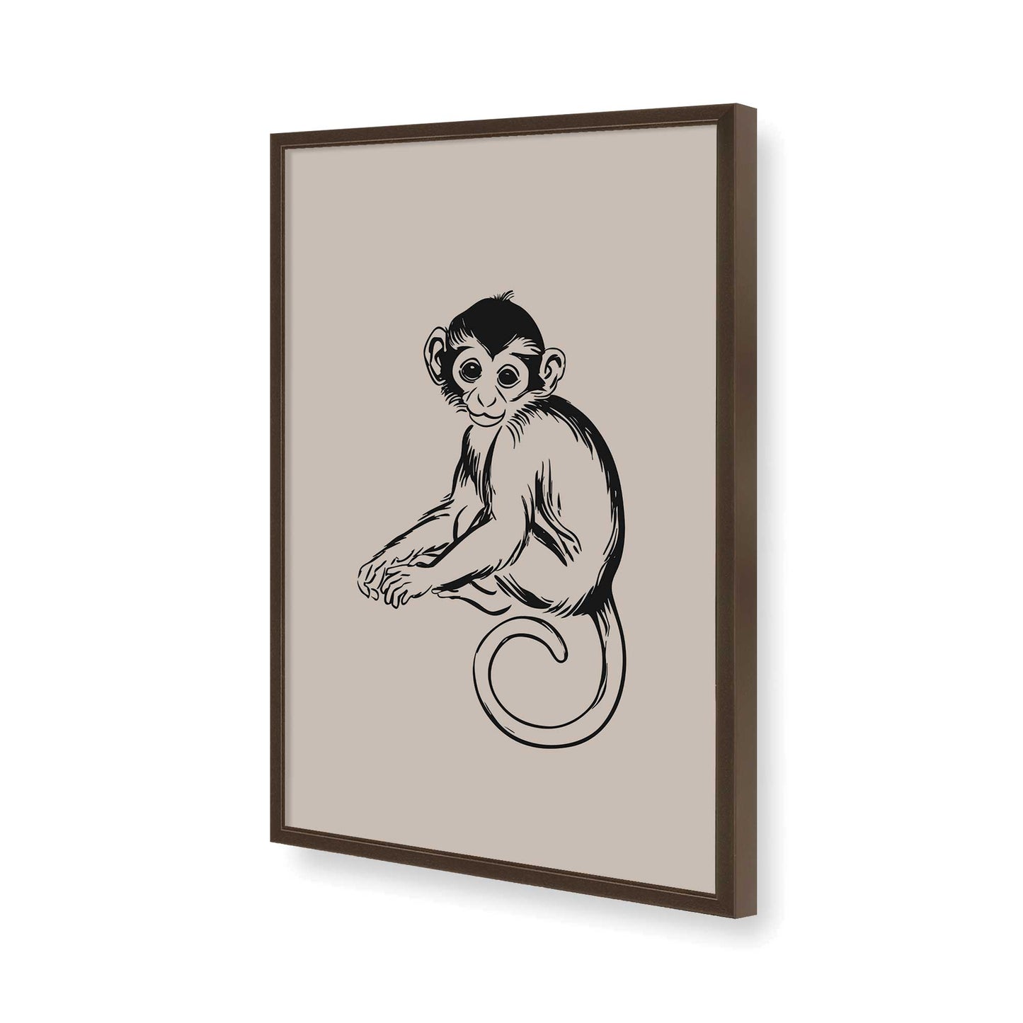 [Color:Brown], Picture of art in a Brown frame of the corner