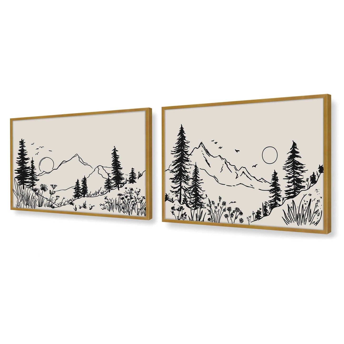 [Color:Polished Gold], Picture of art in a Polished Gold frame at an angle