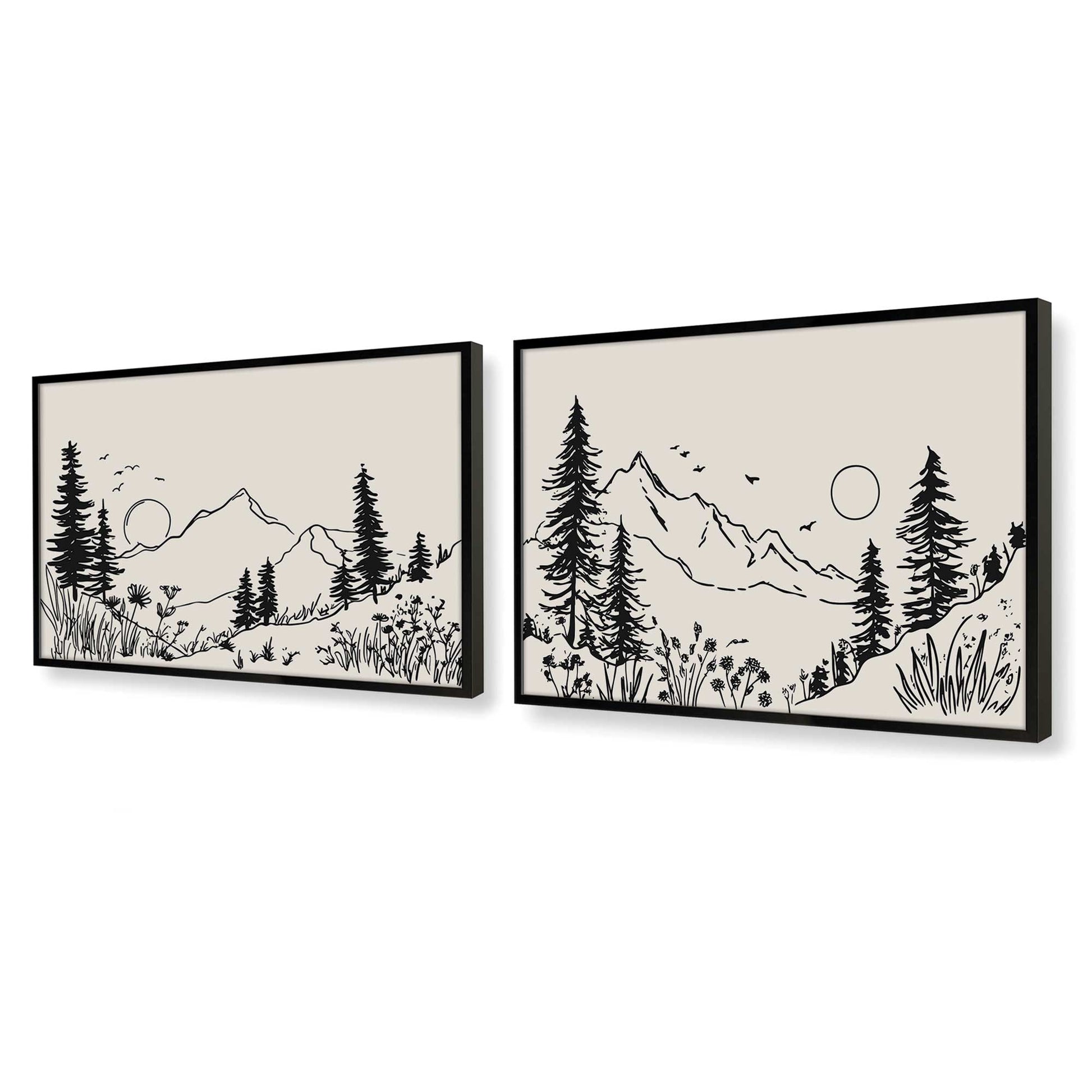 [Color:Satin Black], Picture of art in a Satin Black frame at an angle