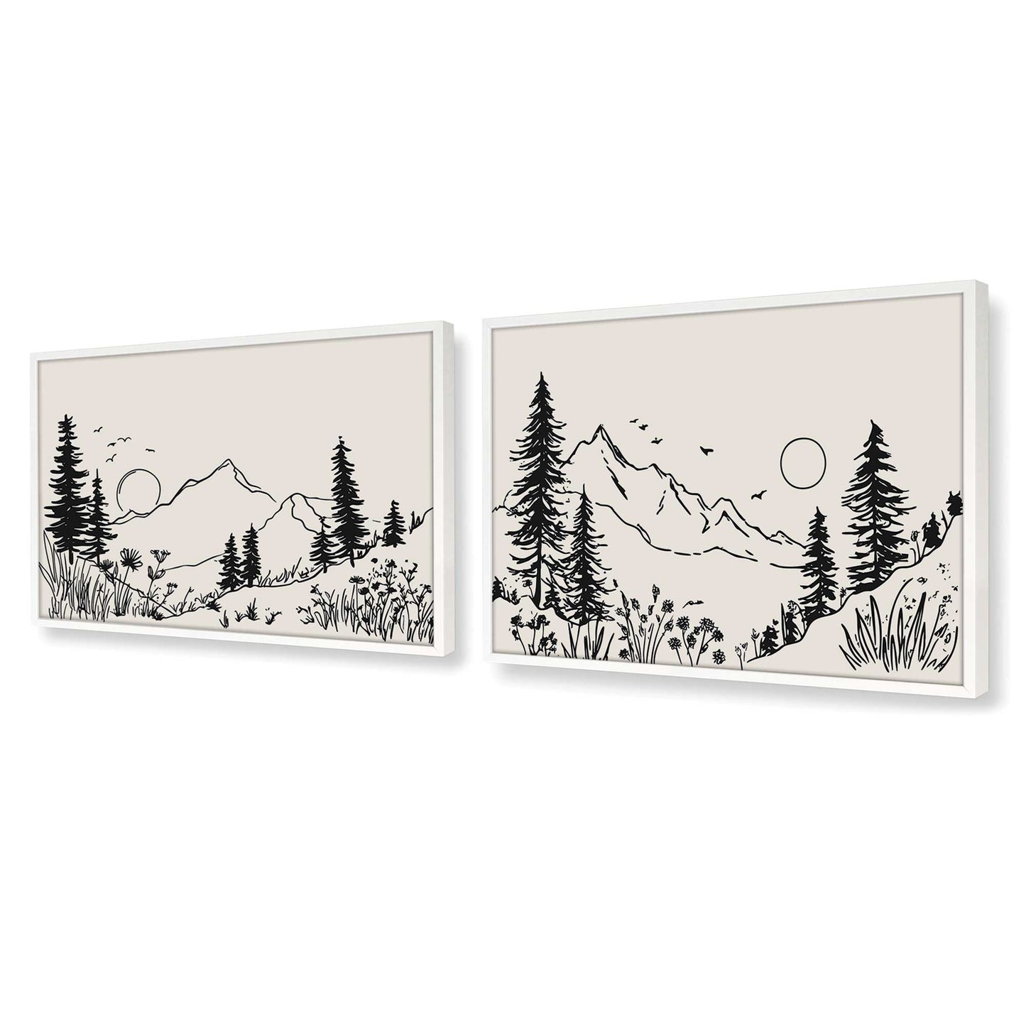 [Color:Opaque White], Picture of art in a Opaque White frame at an angle