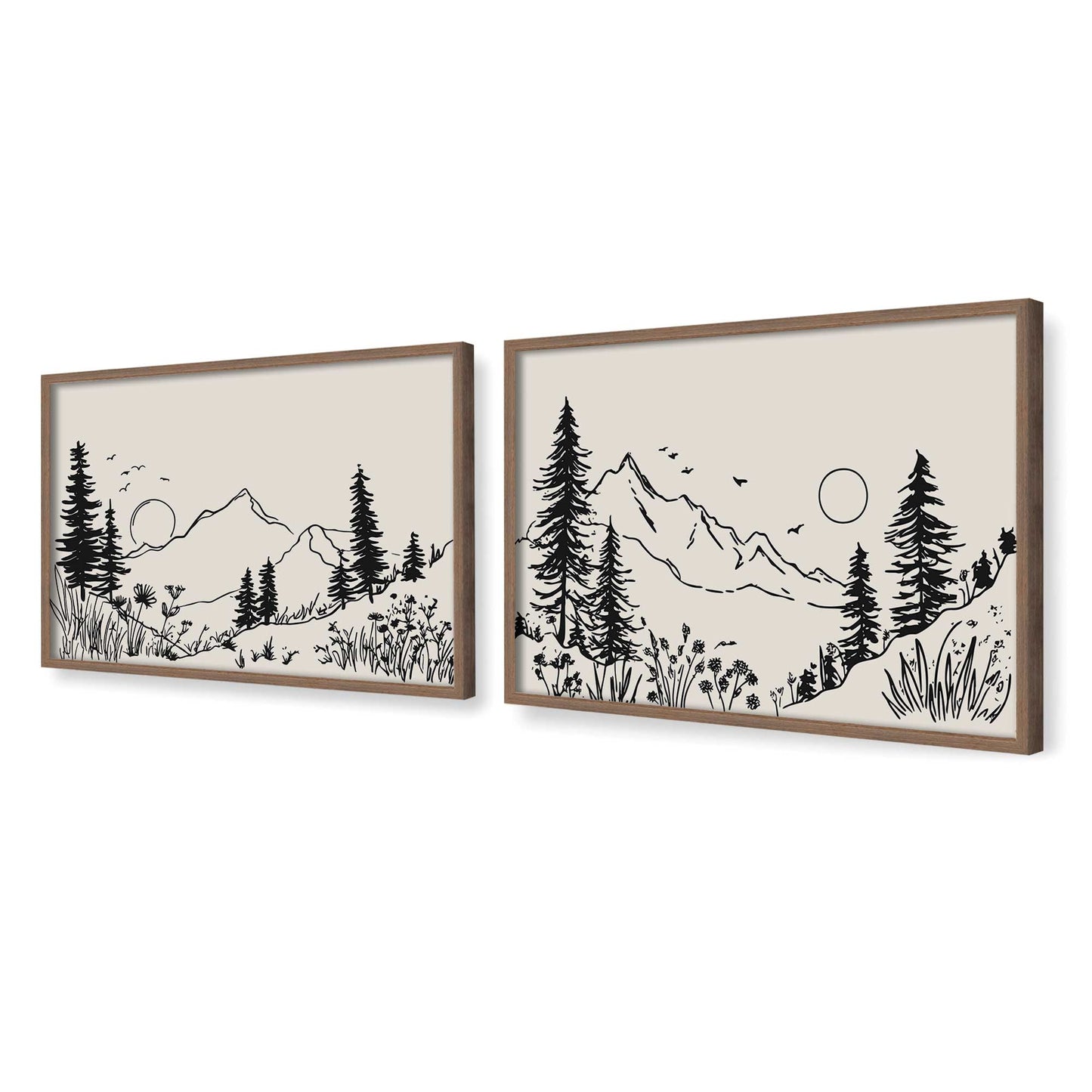 [Color:Walnut], Picture of art in a Walnut frame at an angle