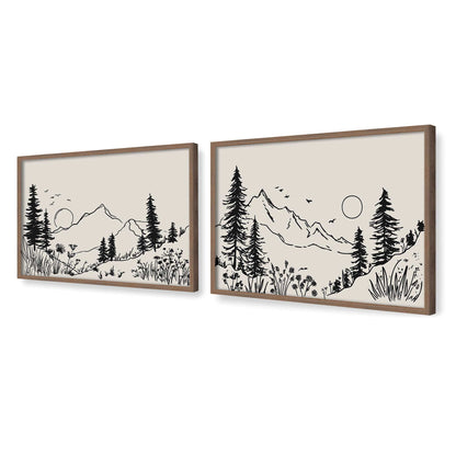 [Color:Walnut], Picture of art in a Walnut frame at an angle