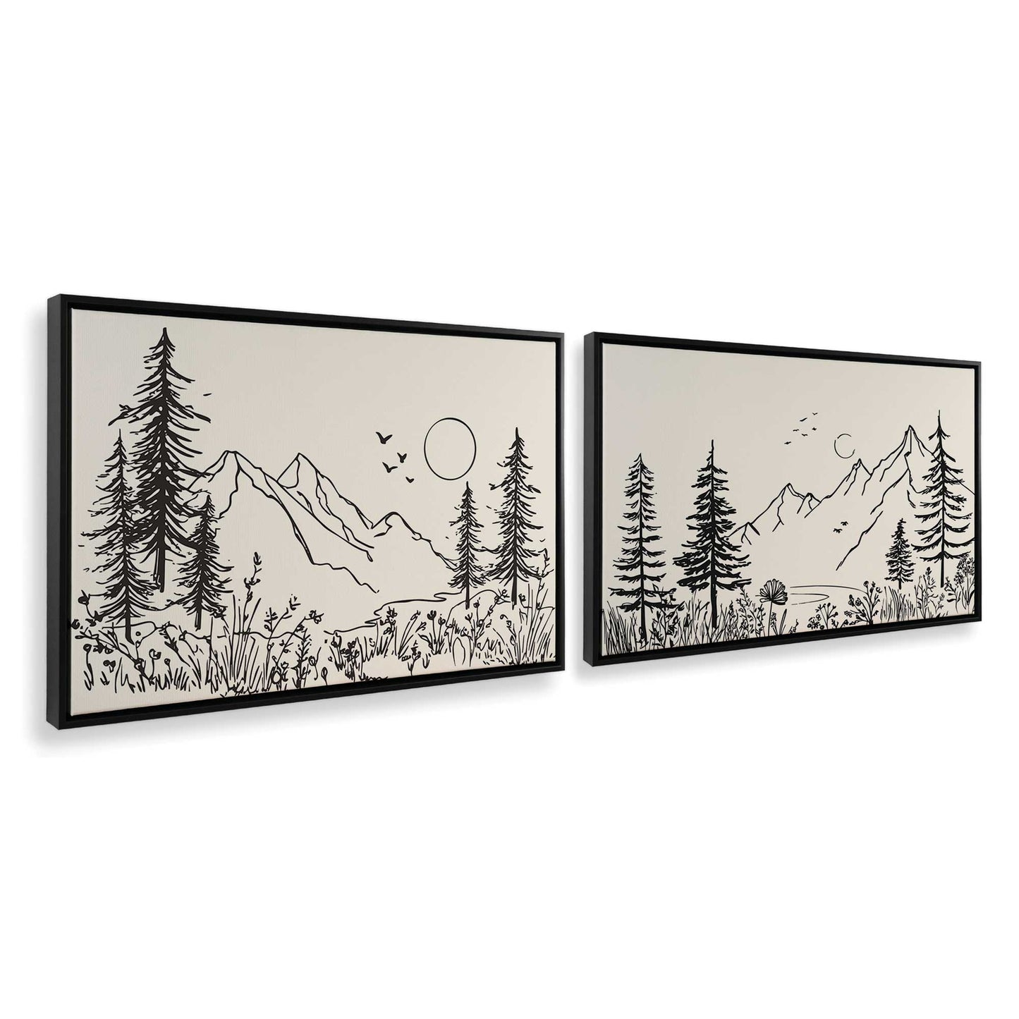 [Color:Satin Black], Picture of art in a Satin Black frame at an angle
