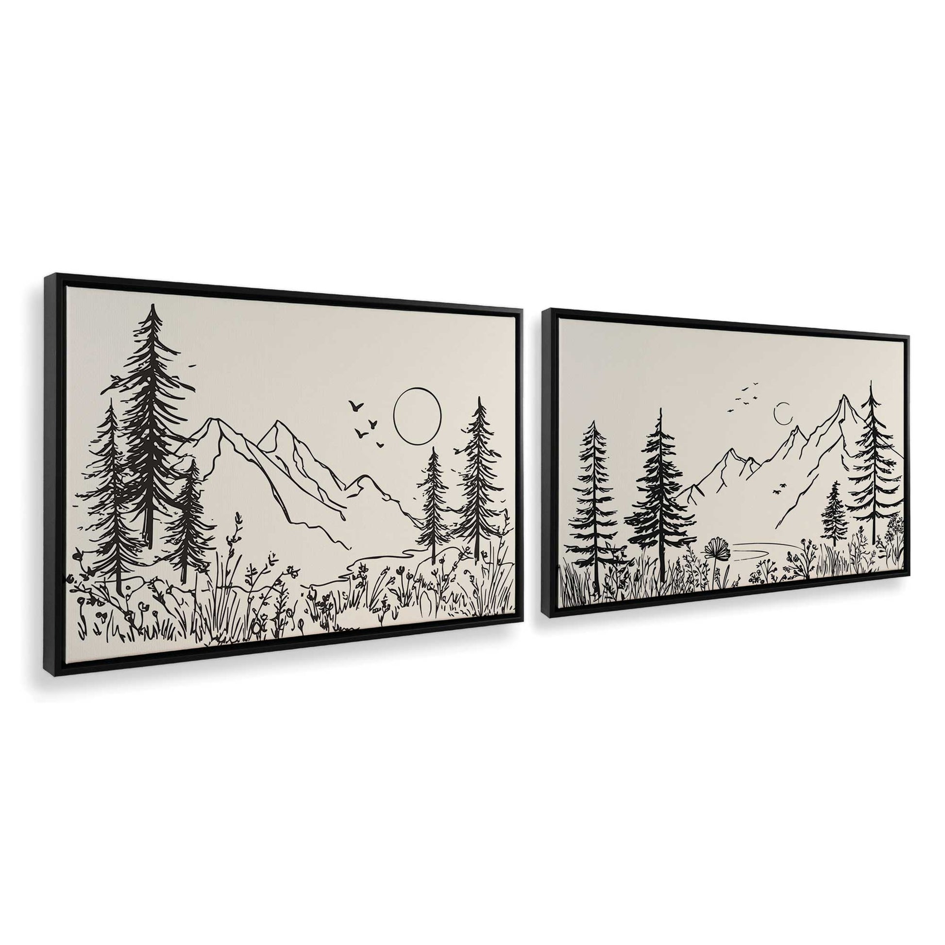 [Color:Satin Black], Picture of art in a Satin Black frame at an angle