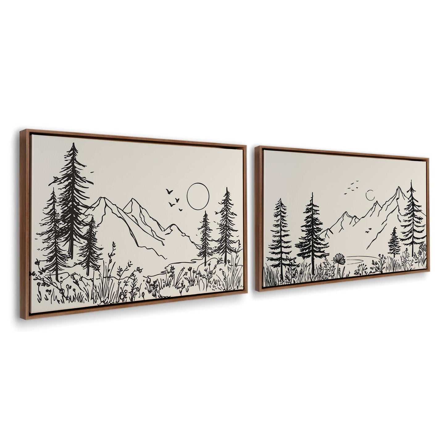 [Color:Walnut], Picture of art in a Walnut frame at an angle