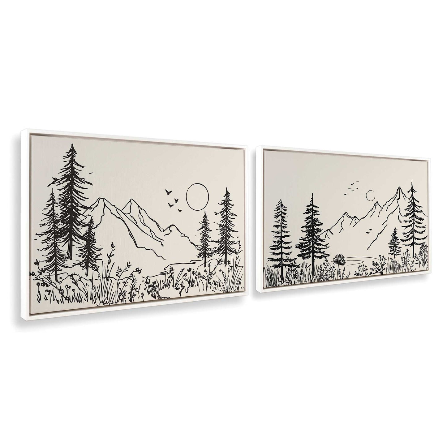 [Color:Opaque White], Picture of art in a White frame at an angle