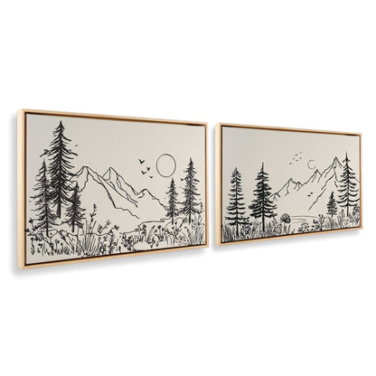 [Color:American Maple], Picture of art in a American Maple frame at an angle