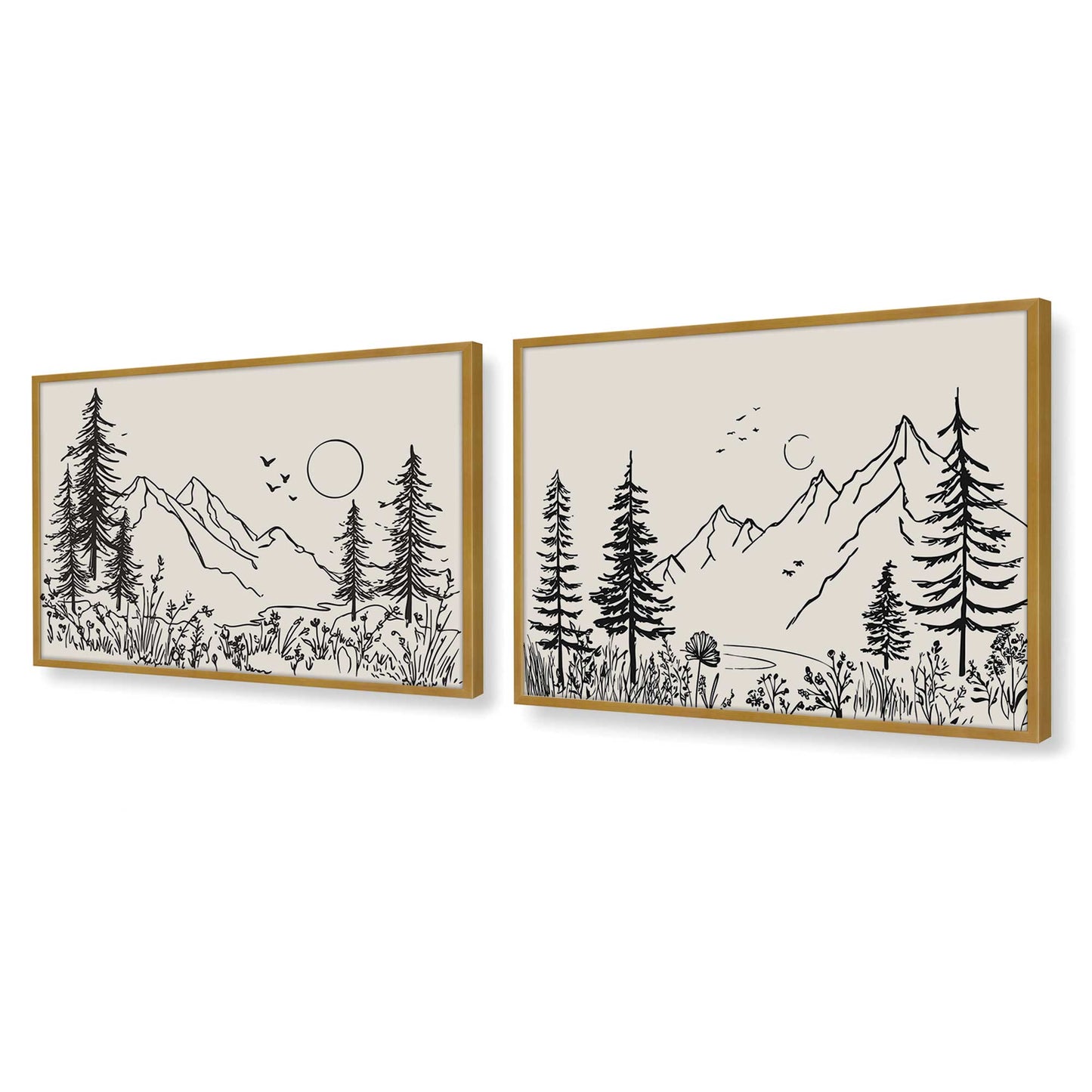 [Color:Polished Gold], Picture of art in a Polished Gold frame at an angle