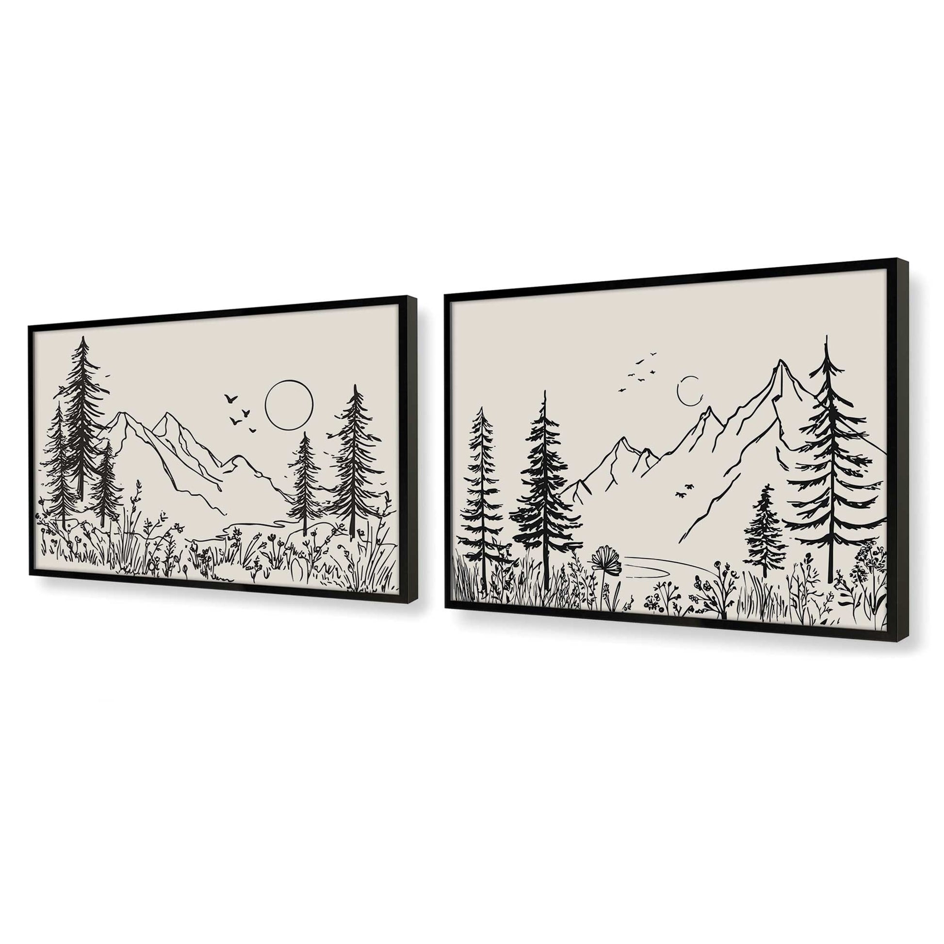 [Color:Satin Black], Picture of art in a Satin Black frame at an angle