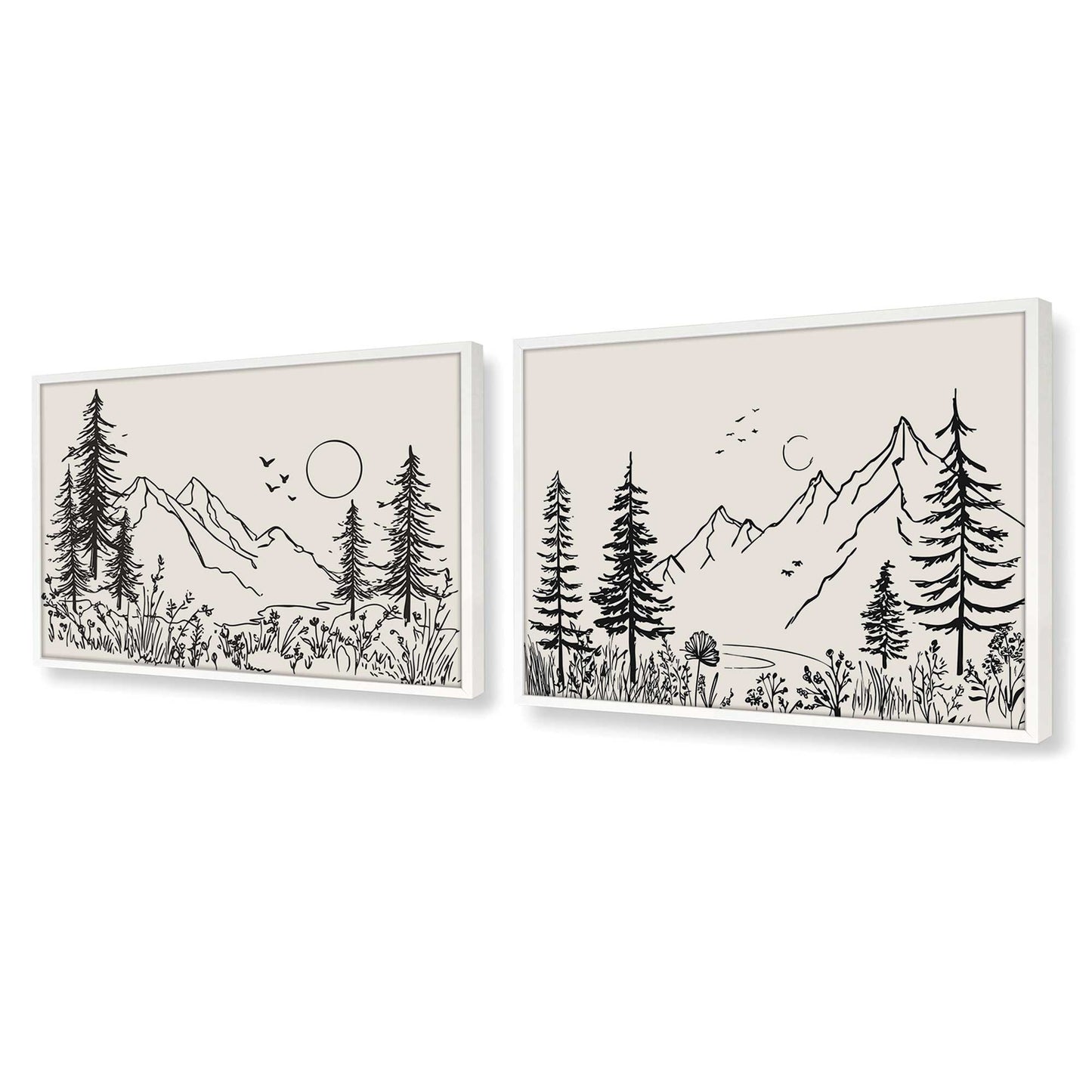 [Color:Opaque White], Picture of art in a Opaque White frame at an angle