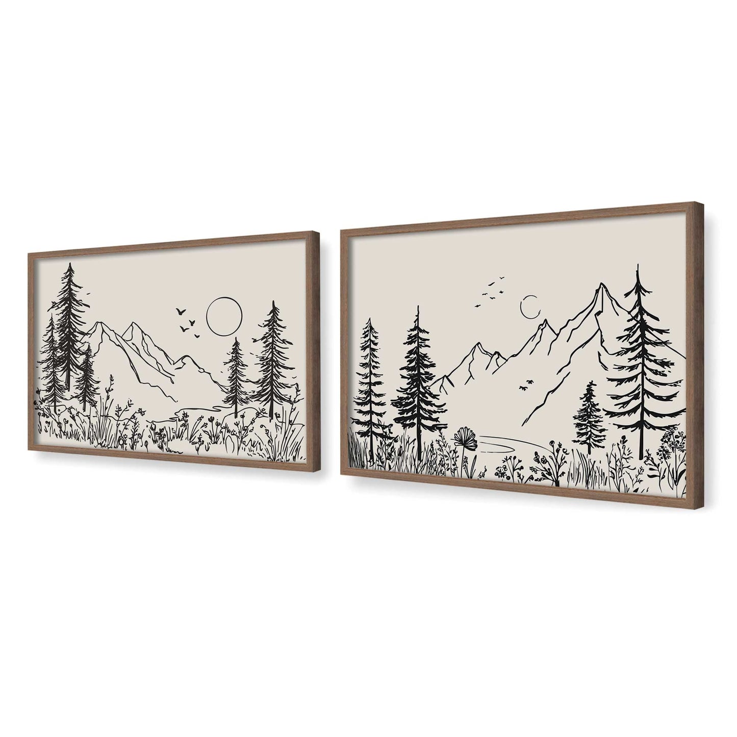 [Color:Walnut], Picture of art in a Walnut frame at an angle