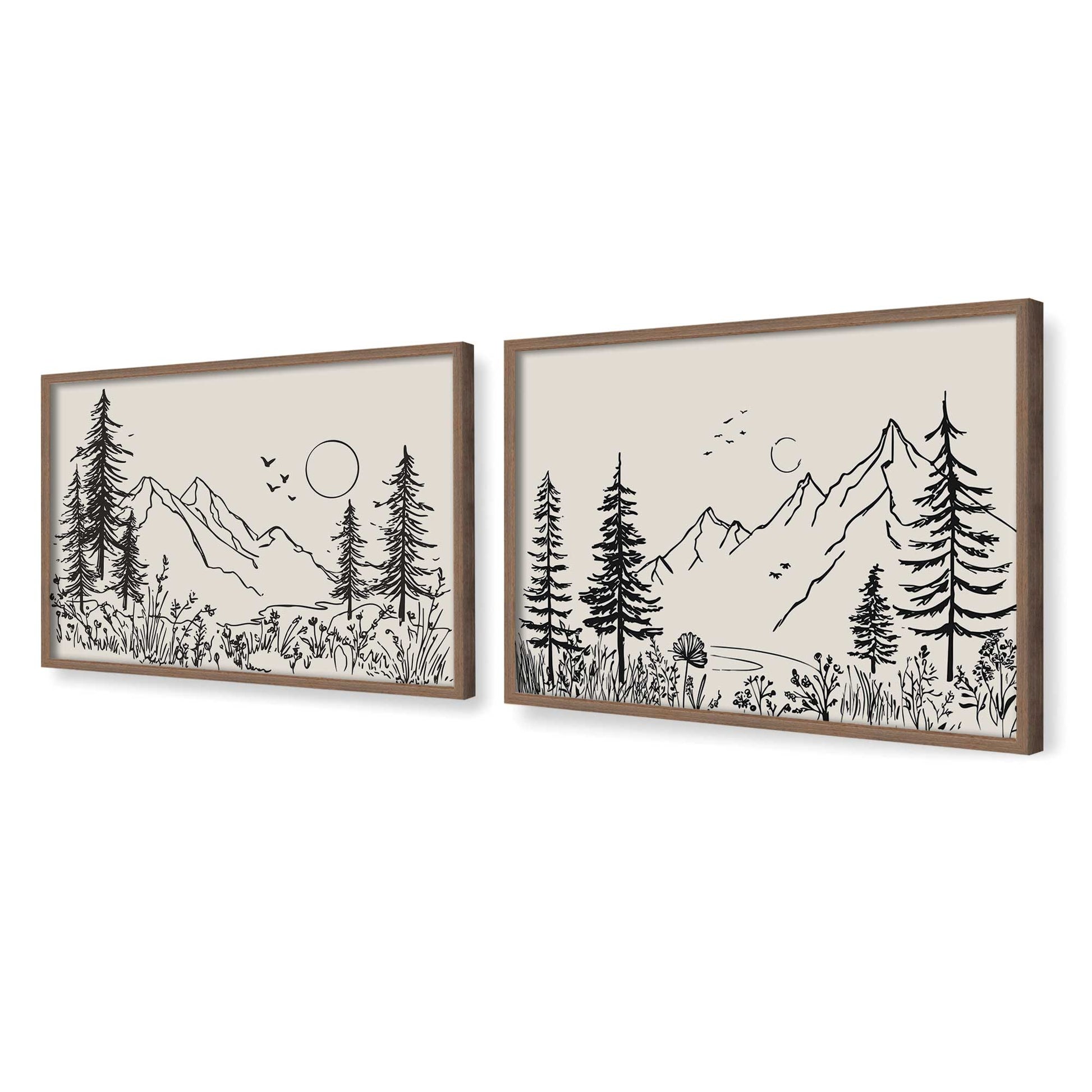 [Color:Walnut], Picture of art in a Walnut frame at an angle