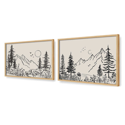[Color:American Maple], Picture of art in a American Maple frame at an angle