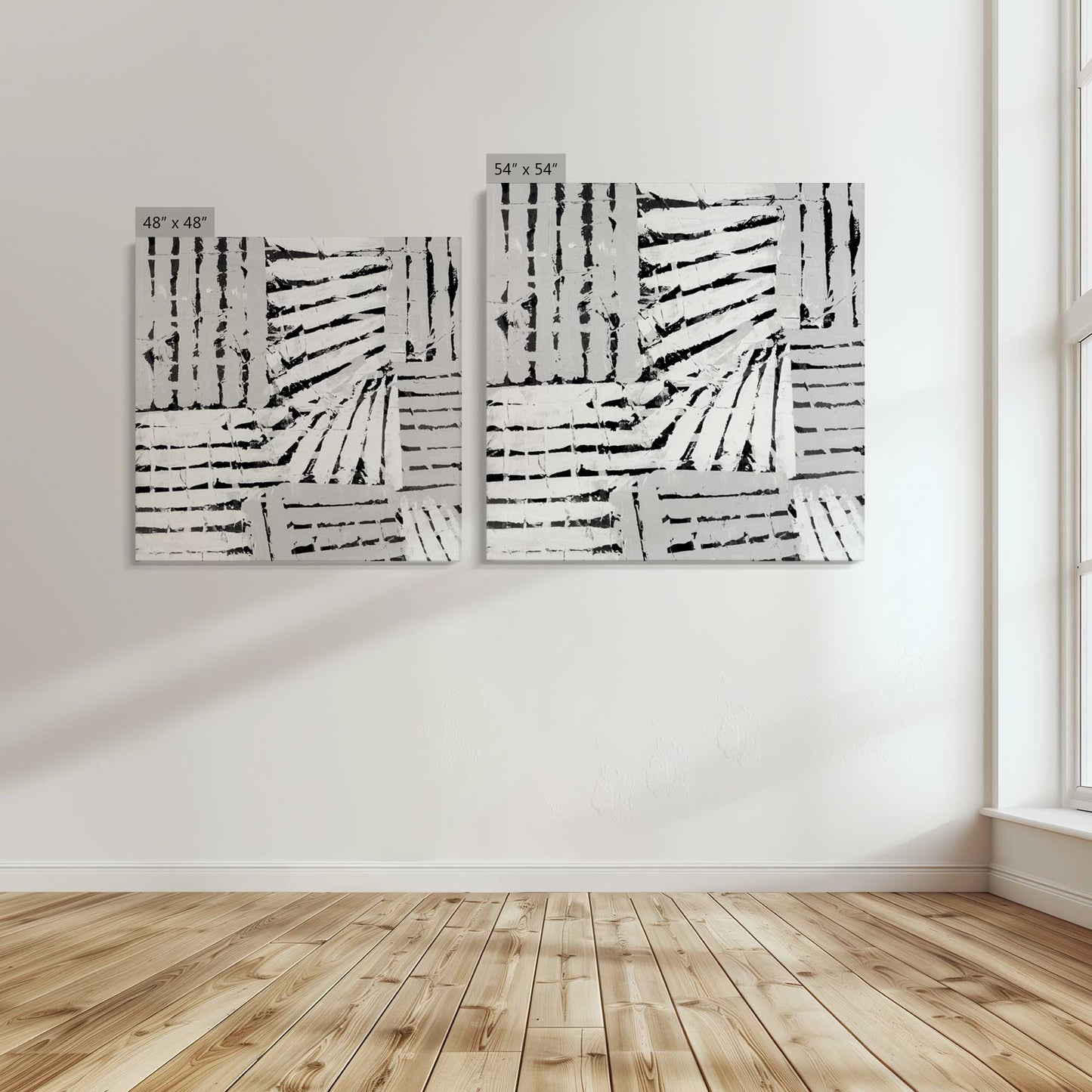 [Color:Stretched Canvas], Image showing the size comparisons