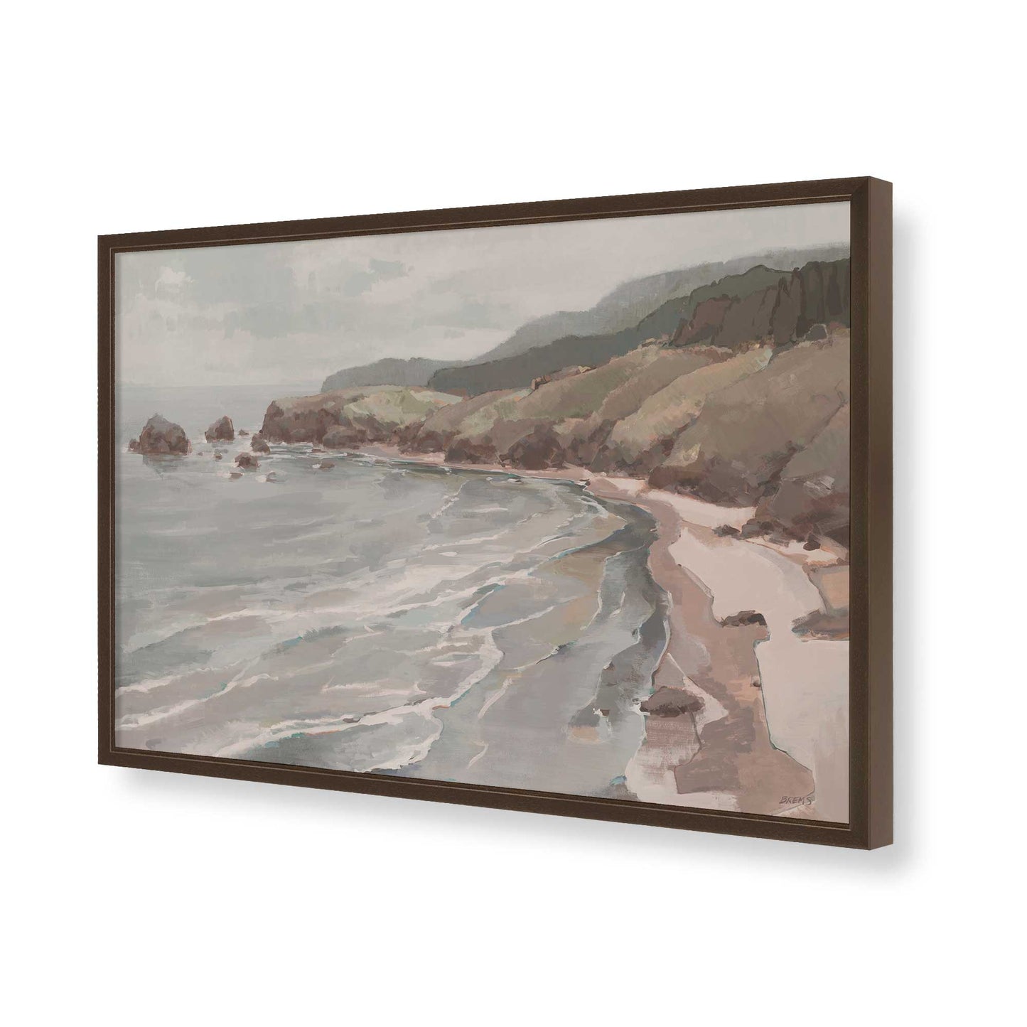 [Color:Brown], Picture of art in a Brown frame of the corner