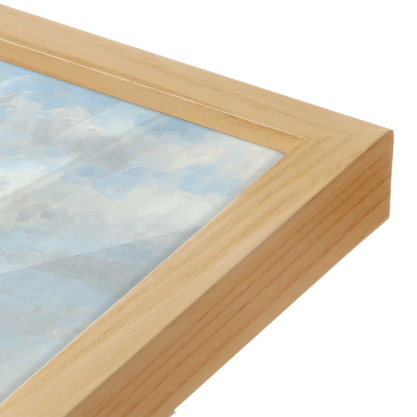 [Color:American Maple], Picture of art in a American Maple frame at an angle
