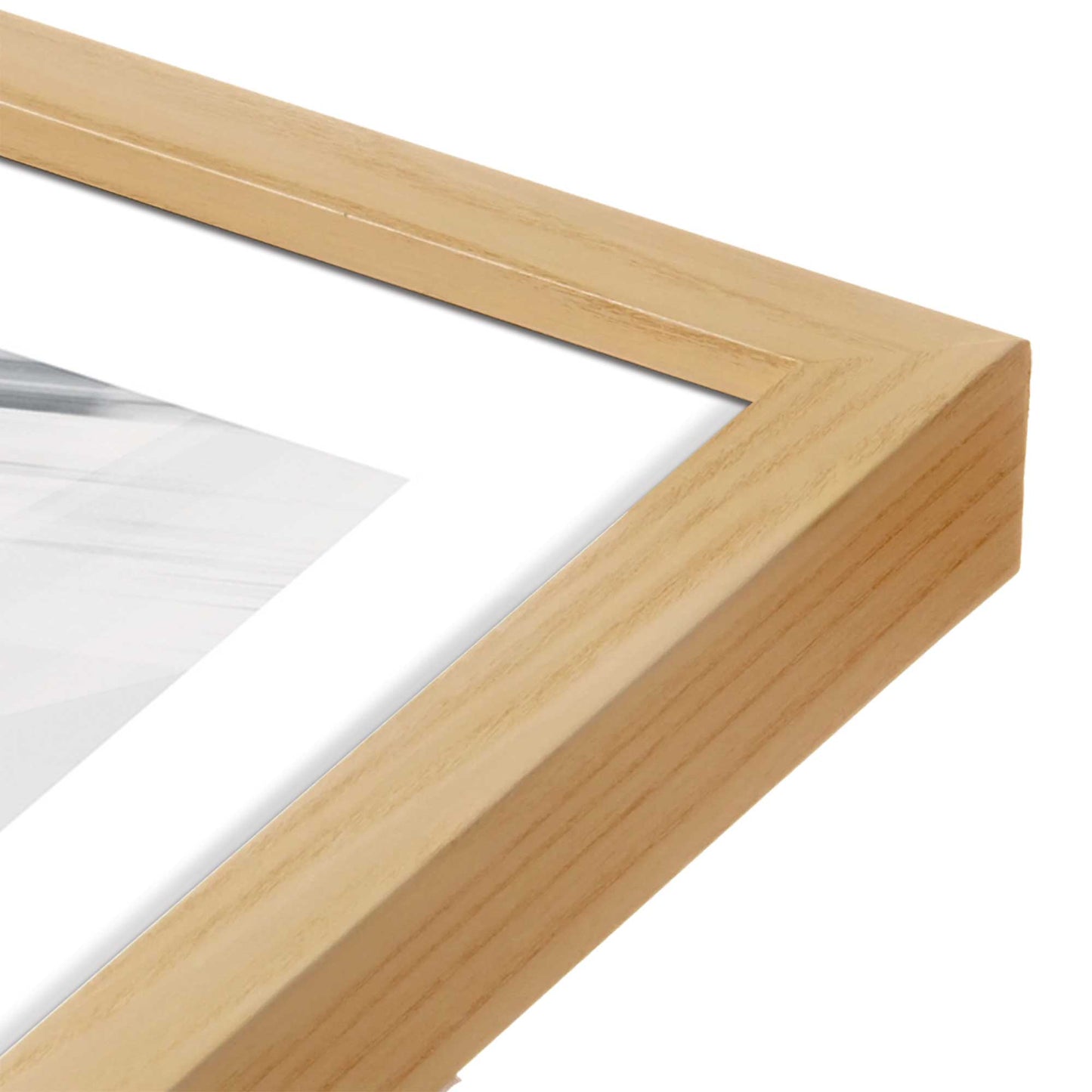 [Color:American Maple], Picture of art in a American Maple frame at an angle