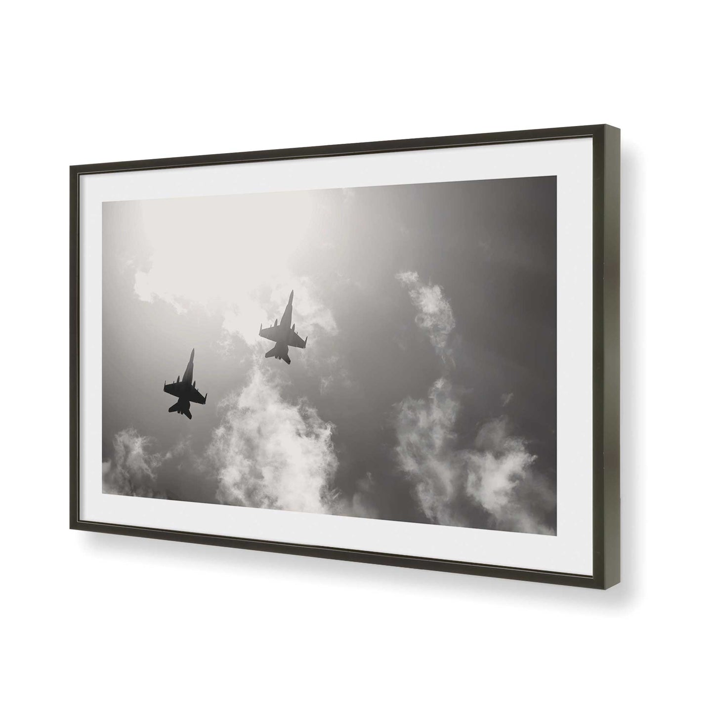 [Color:Satin Black], Picture of art in a Satin Black frame of the corner