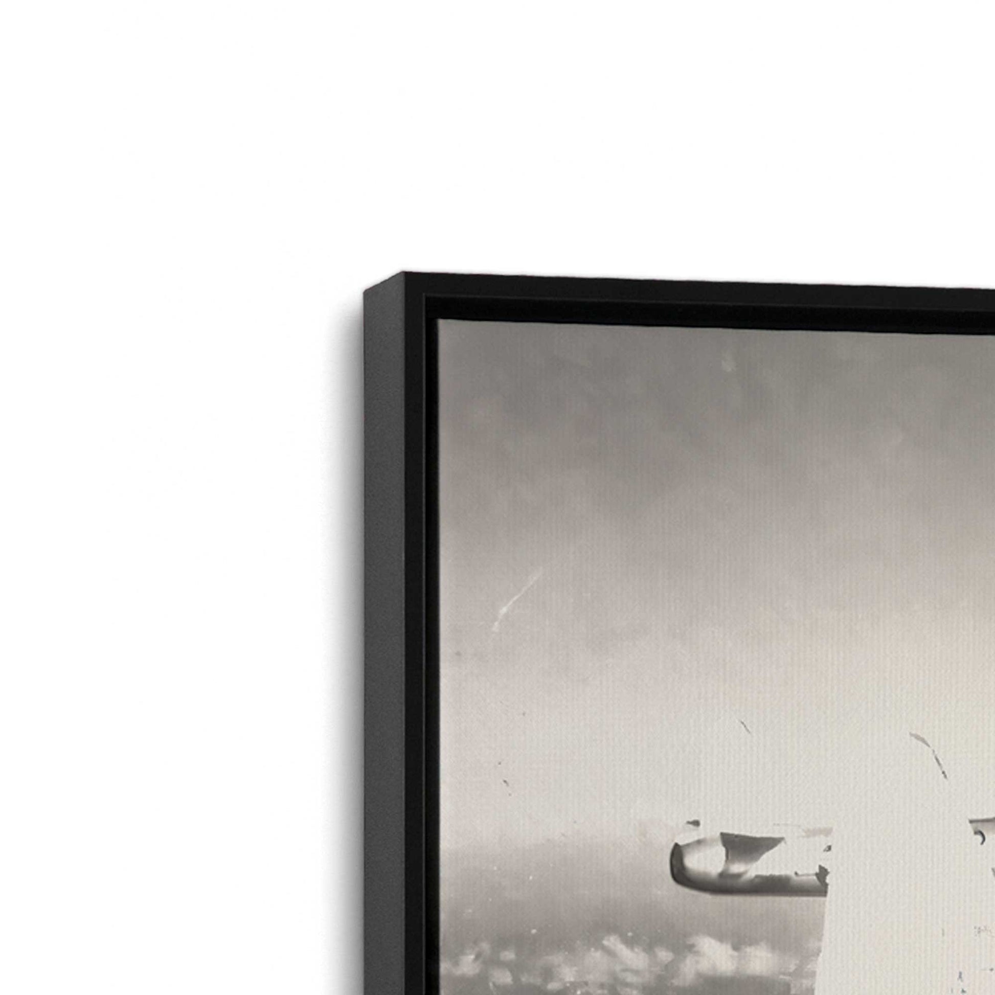 [Color:Satin Black], Picture of art in a Satin Black frame at an angle
