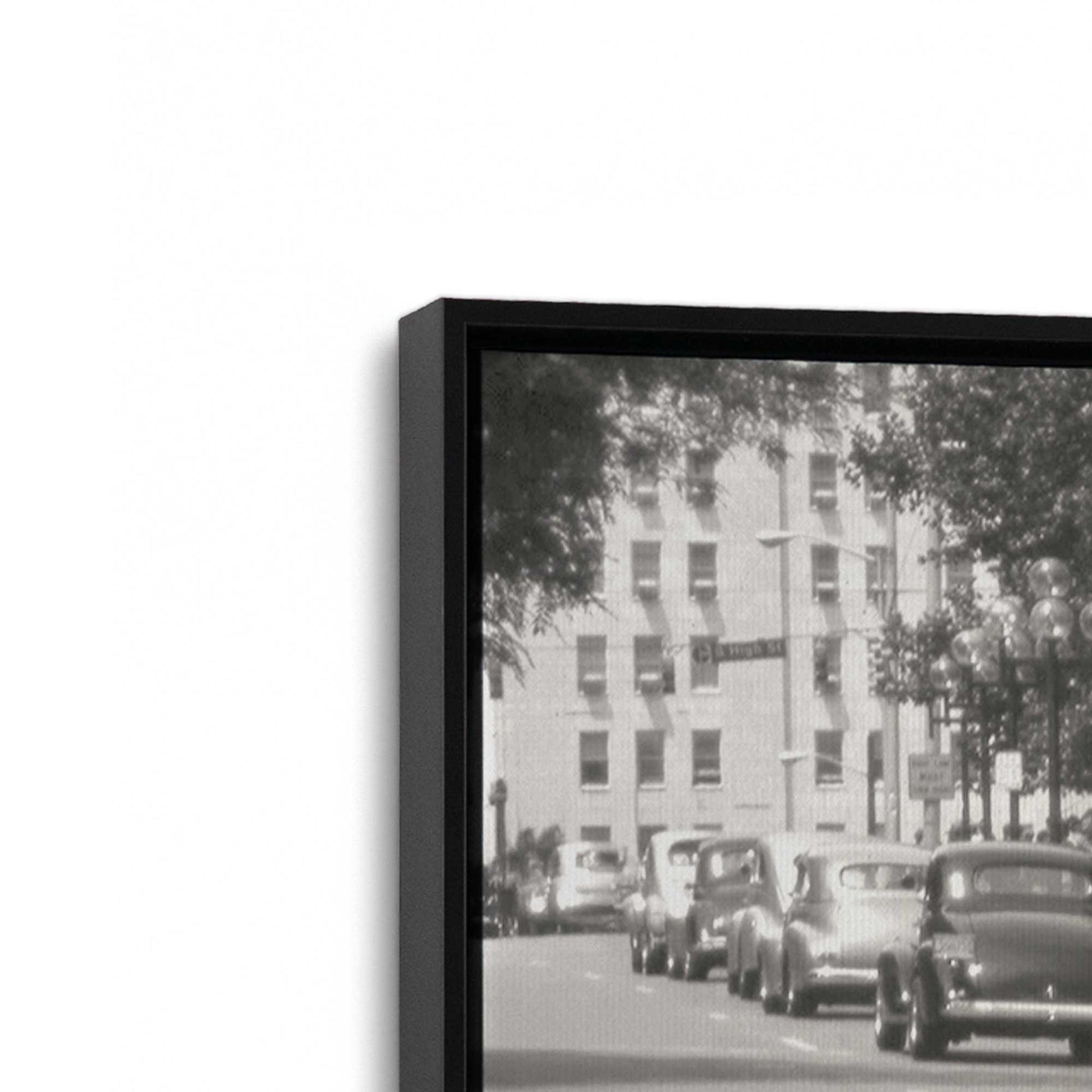 [Color:Satin Black], Picture of art in a Satin Black frame at an angle