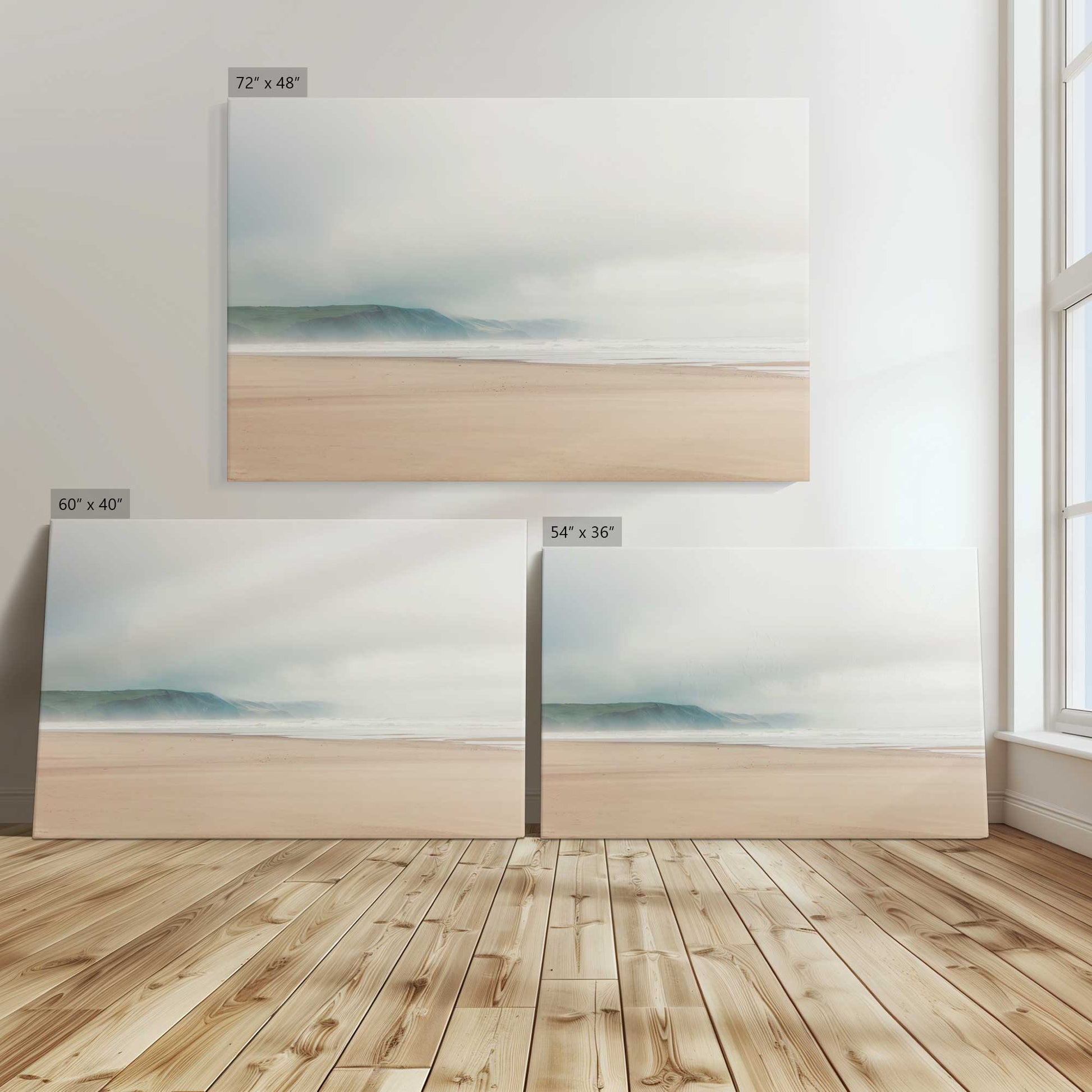 [Color:Stretched Canvas], Image showing the size comparisons