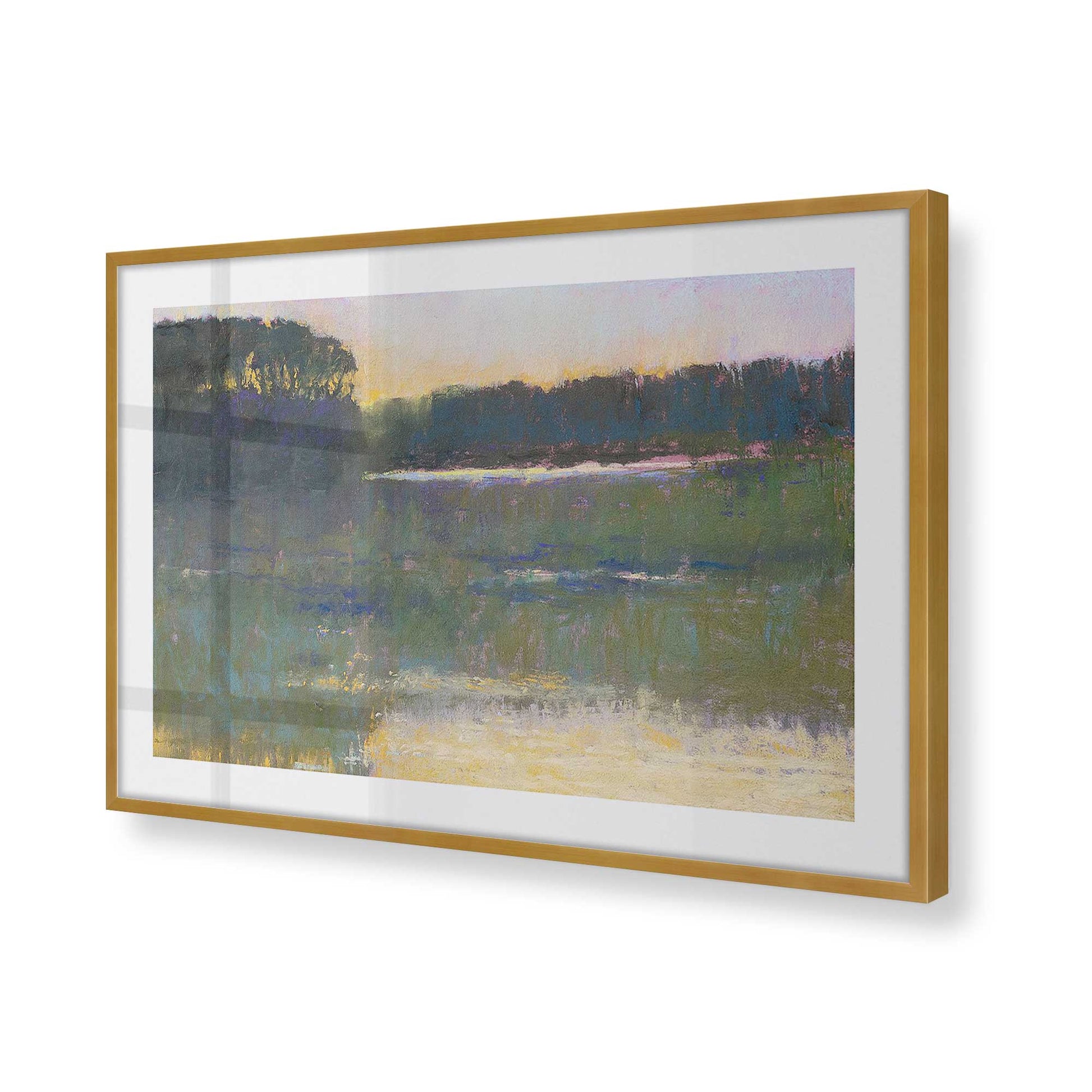 [Color:Polished Gold], Picture of art in a Polished Gold frame at an angle