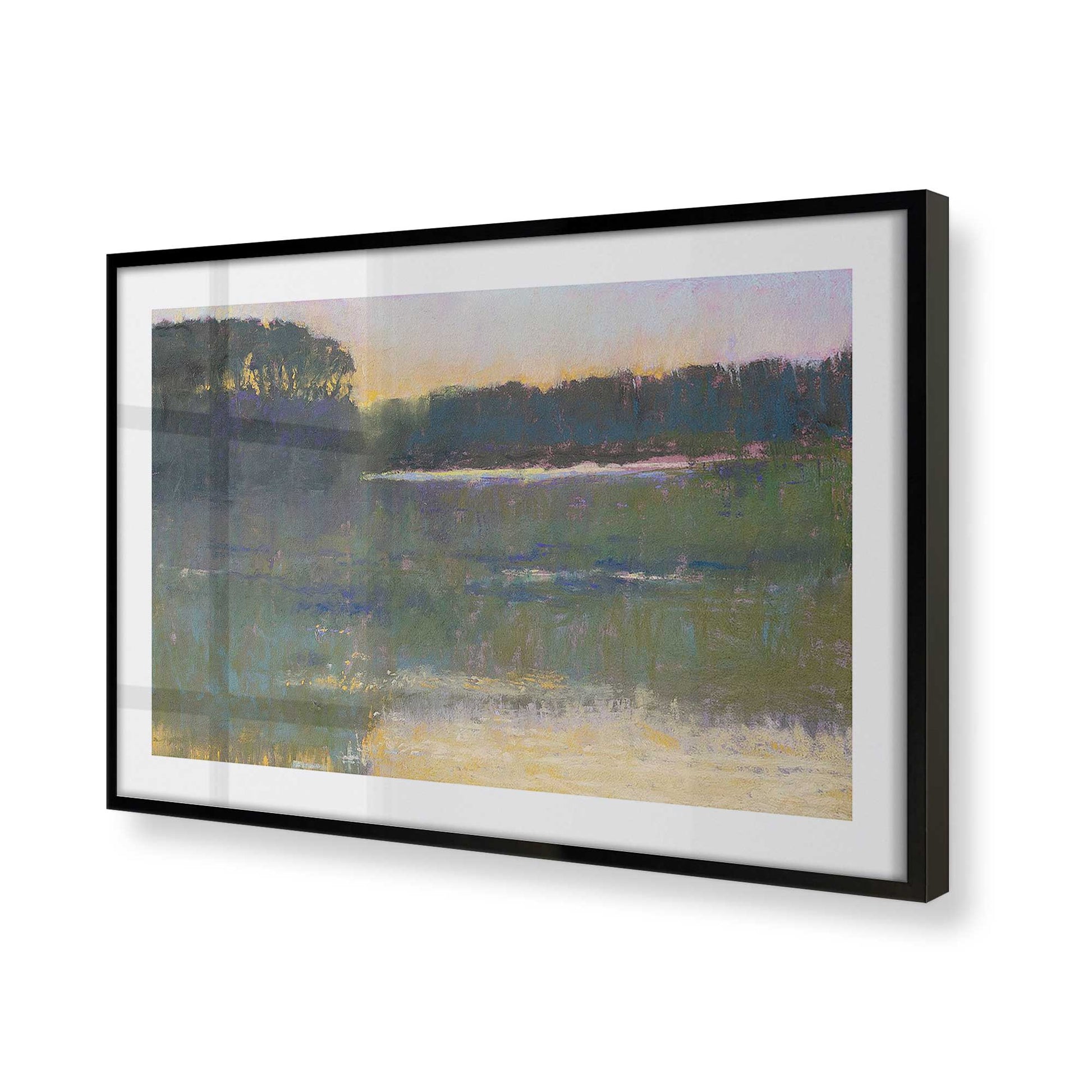 [Color:Satin Black], Picture of art in a Satin Black frame at an angle