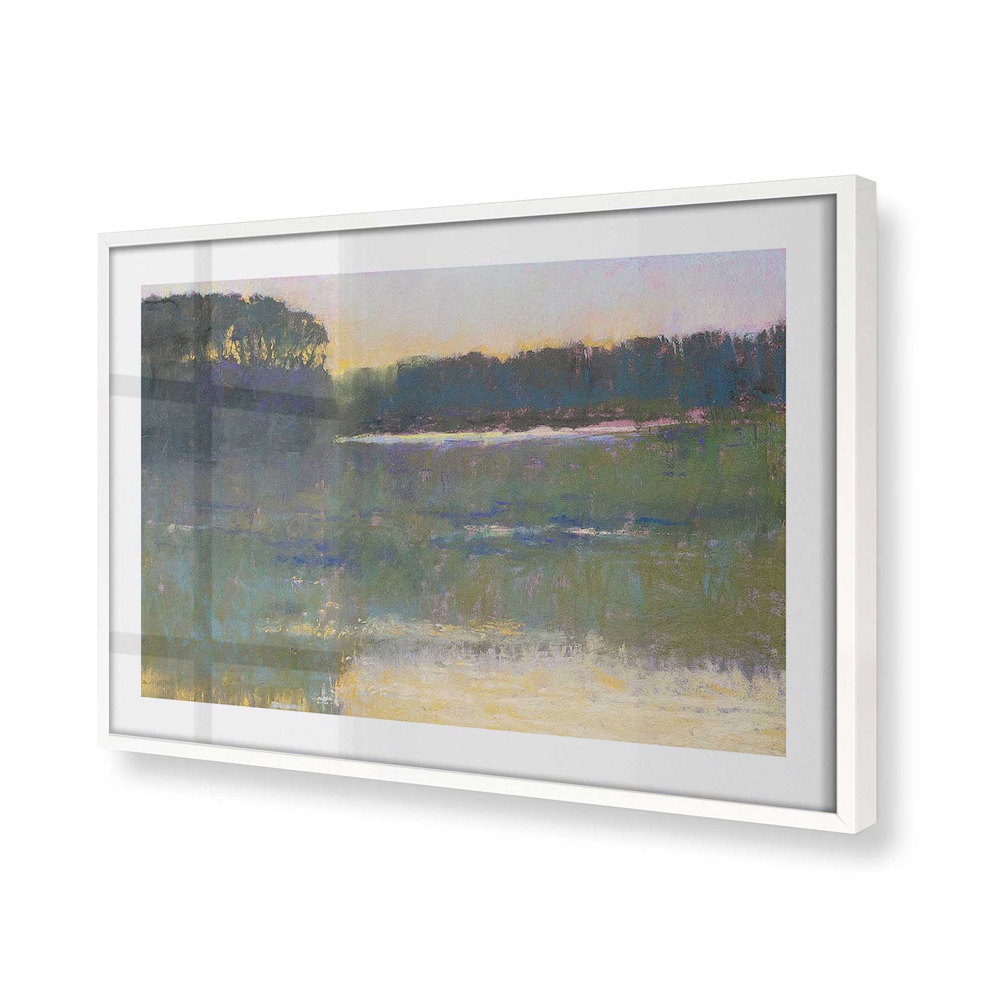 [Color:Opaque White], Picture of art in a Opaque White frame at an angle