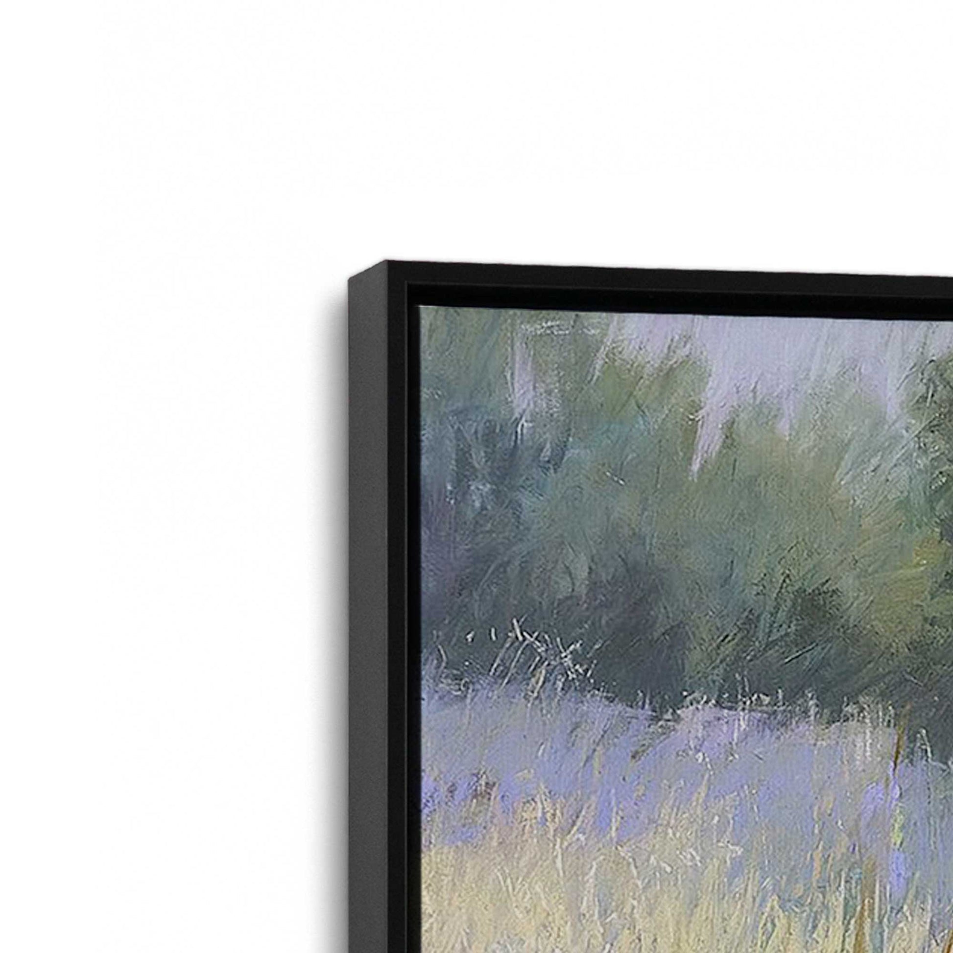 [Color:Satin Black], Picture of art in a Satin Black frame at an angle