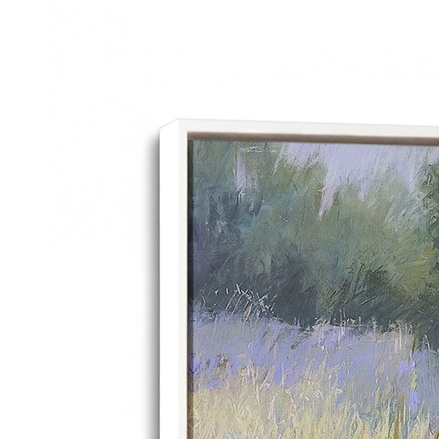 [Color:White], Picture of art in a White frame at an angle