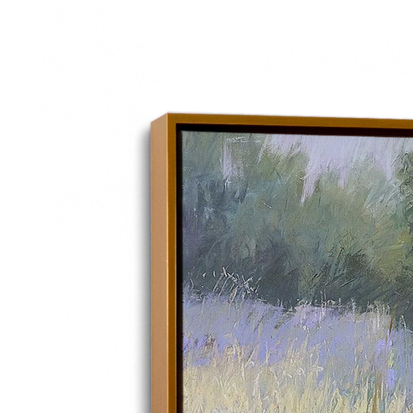 [Color:Polished Gold], Picture of art in a Polished Gold frame at an angle