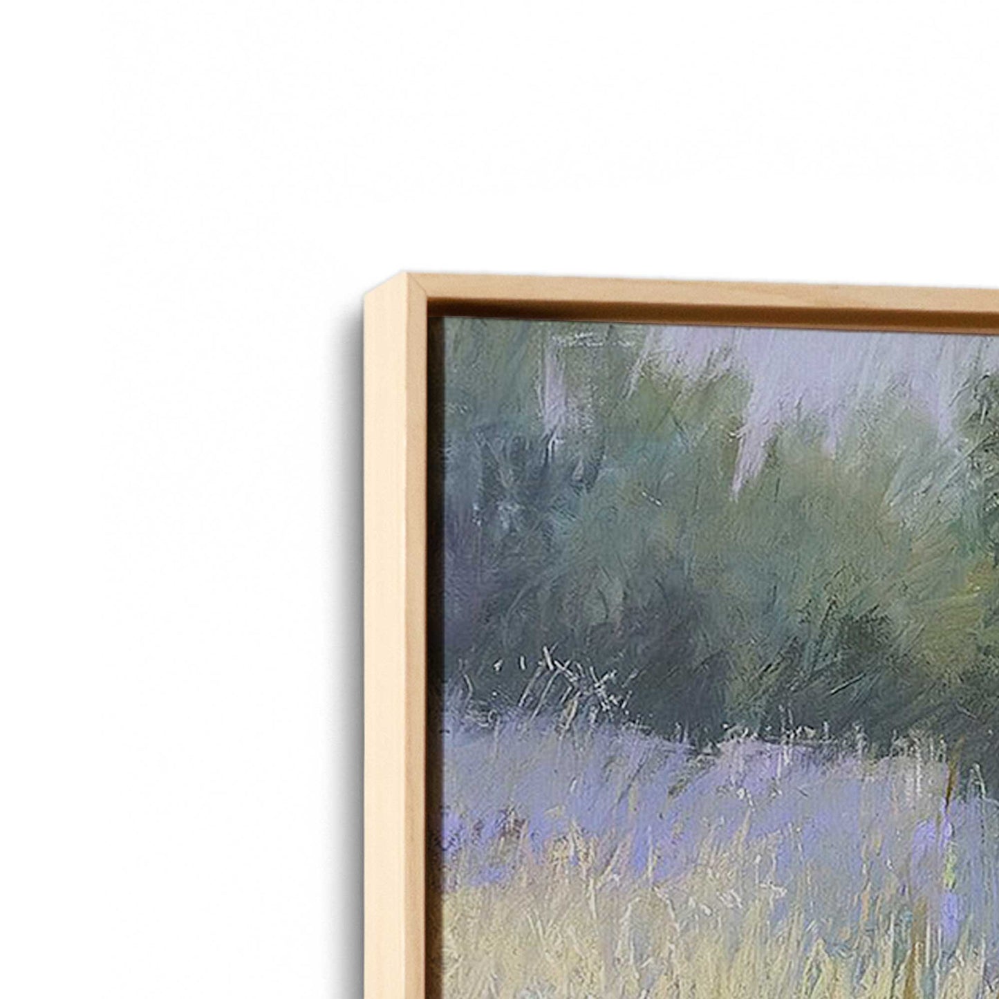 [Color:American Maple], Picture of art in a American Maple frame at an angle