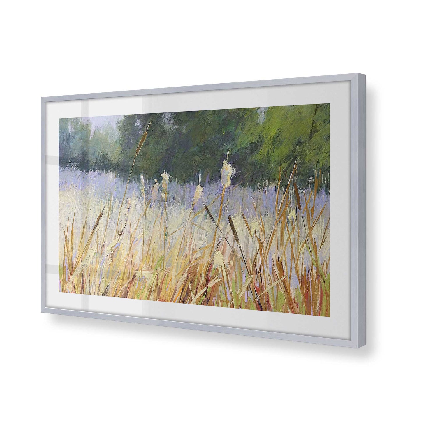 [Color:Polished Chrome], Picture of art in a Polished Chrome frame at an angle