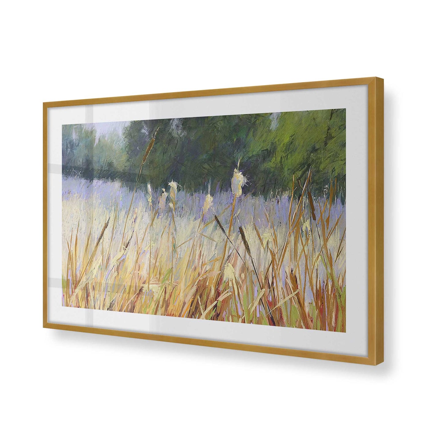 [Color:Polished Gold], Picture of art in a Polished Gold frame at an angle