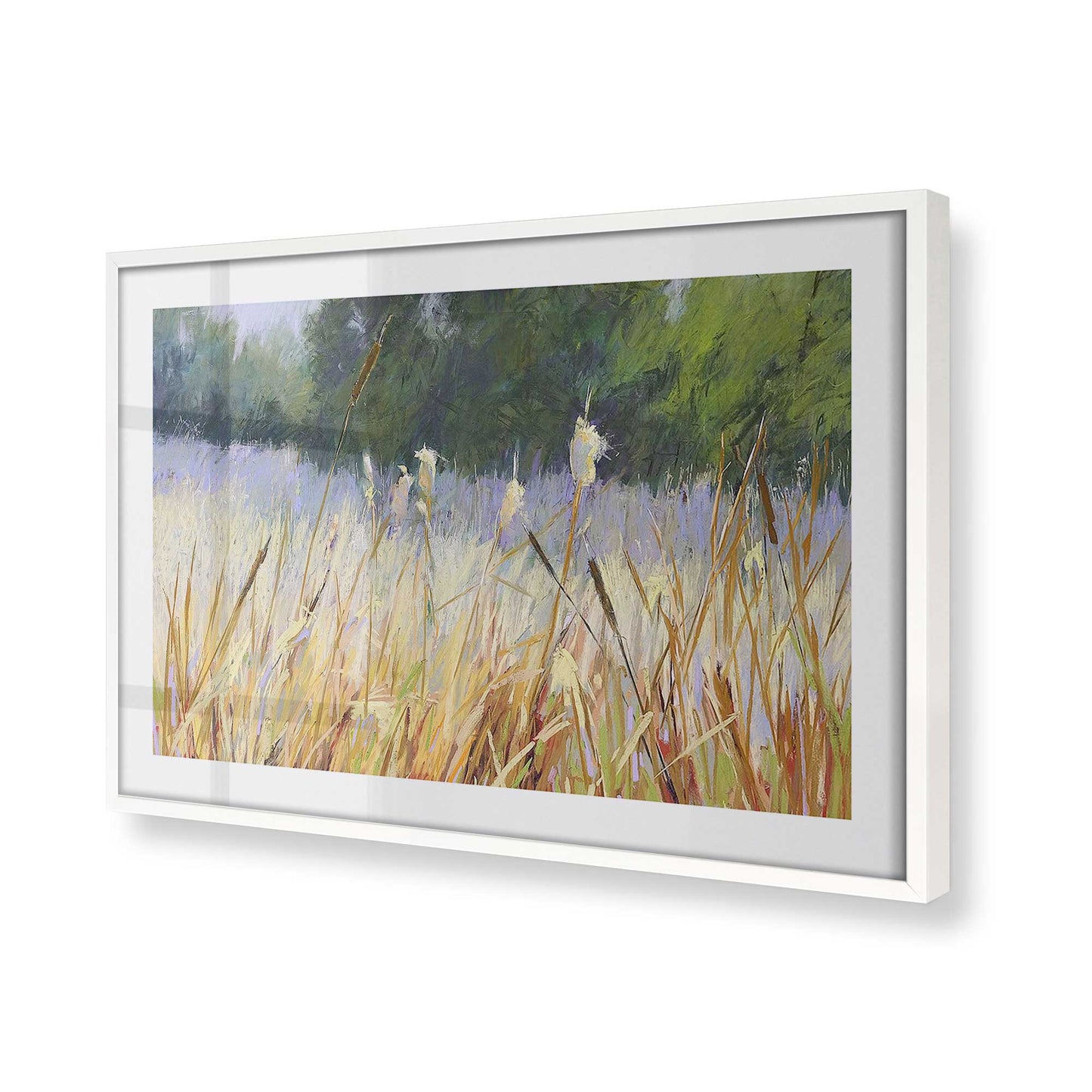 [Color:Opaque White], Picture of art in a Opaque White frame at an angle