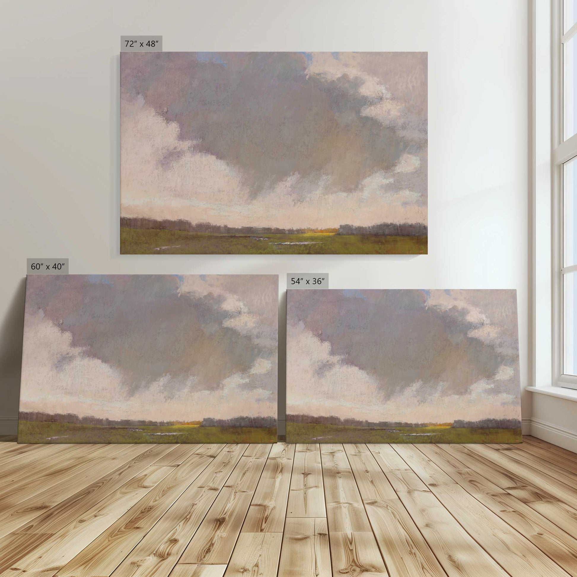 [Color:Stretched Canvas], Image showing the size comparisons