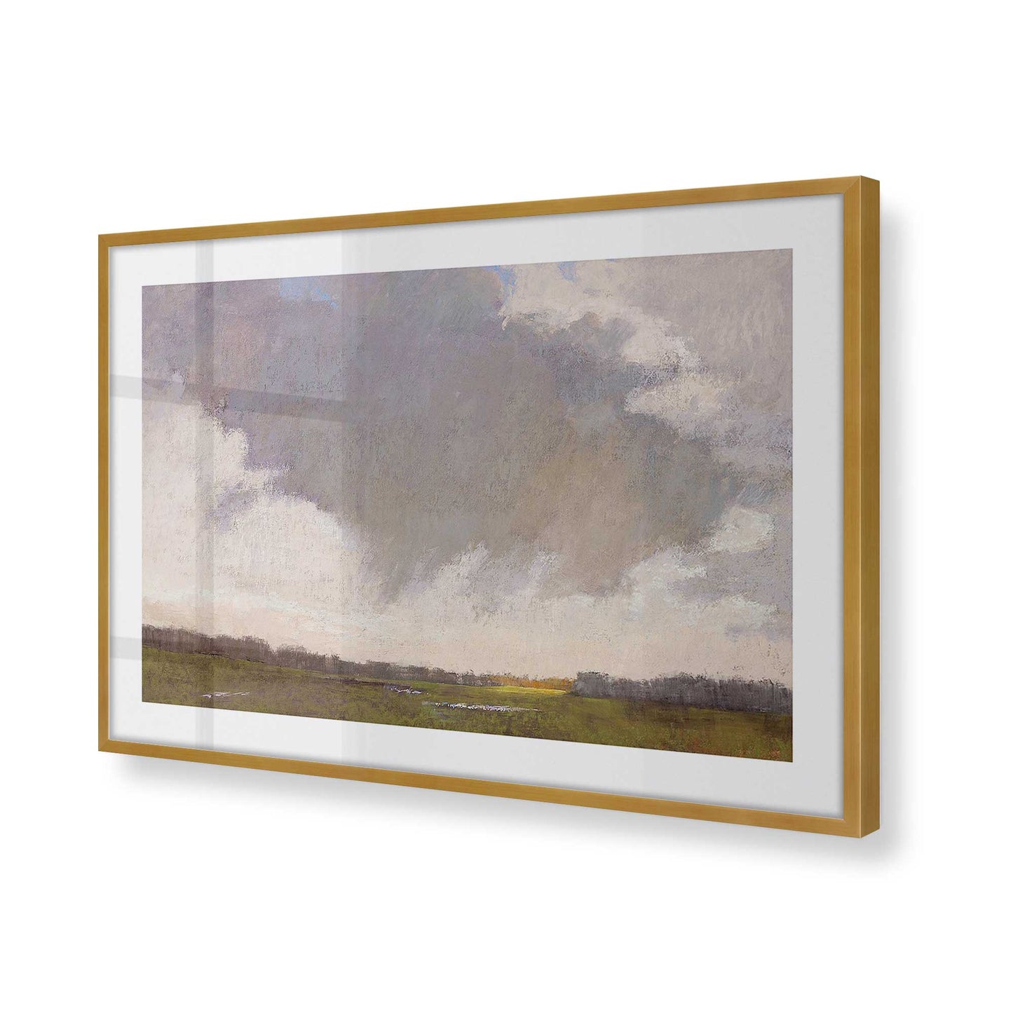 [Color:Polished Gold], Picture of art in a Polished Gold frame at an angle