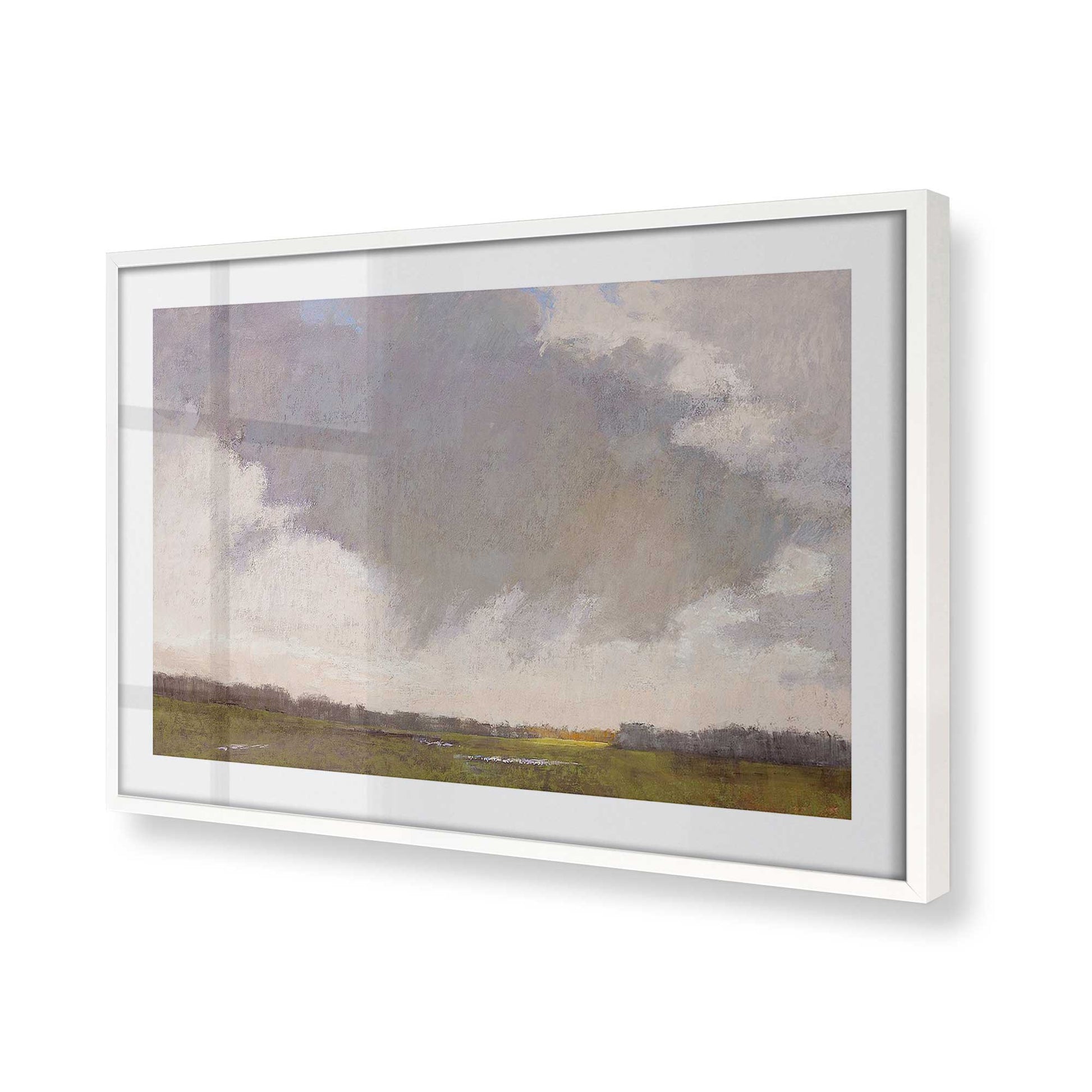 [Color:Opaque White], Picture of art in a Opaque White frame at an angle