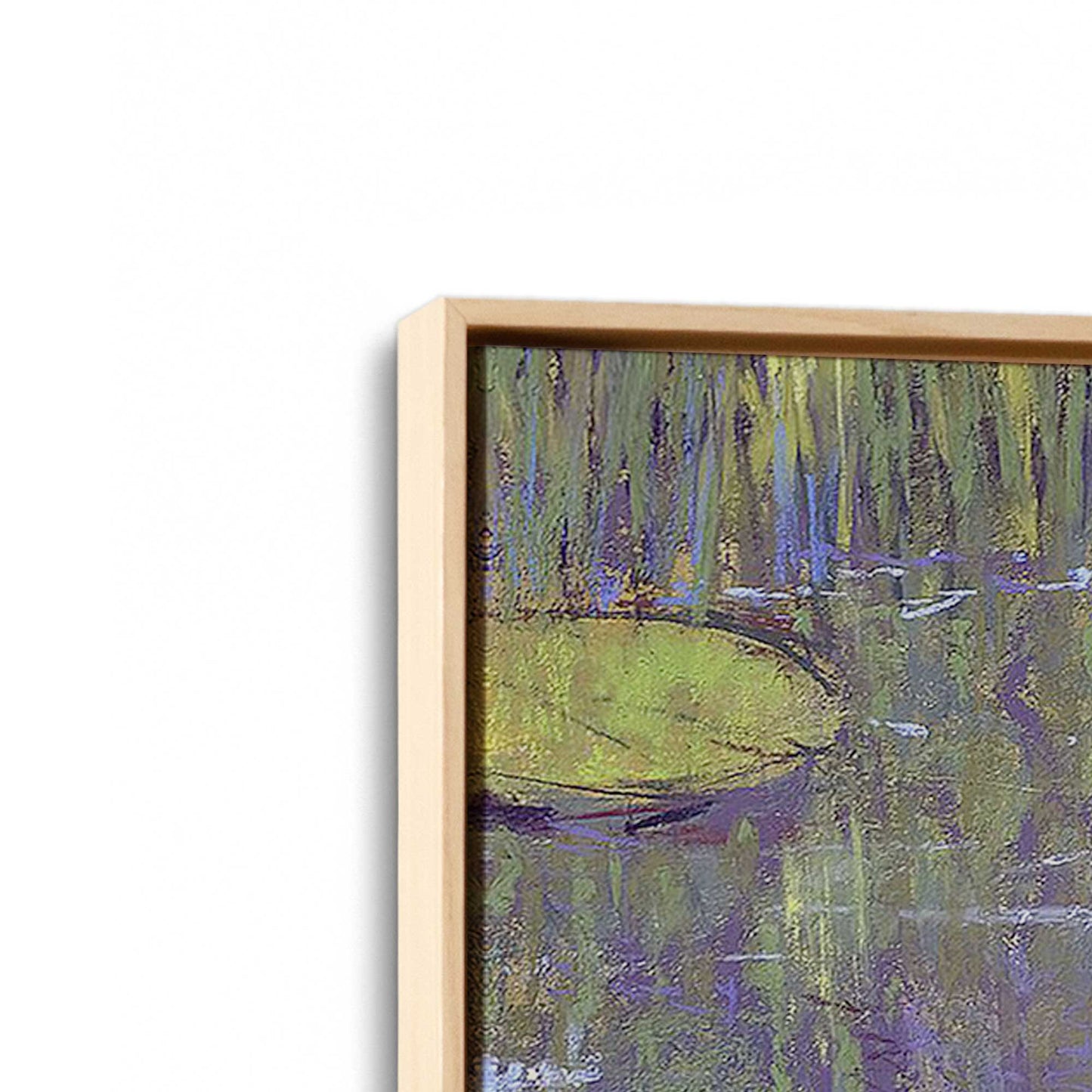 [Color:American Maple], Picture of art in a American Maple frame at an angle