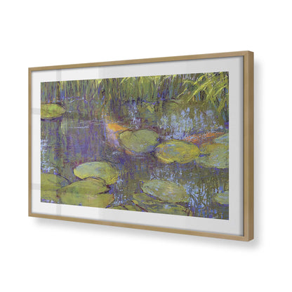 [Color:Brushed Gold], Picture of art in a Brushed Gold frame at an angle