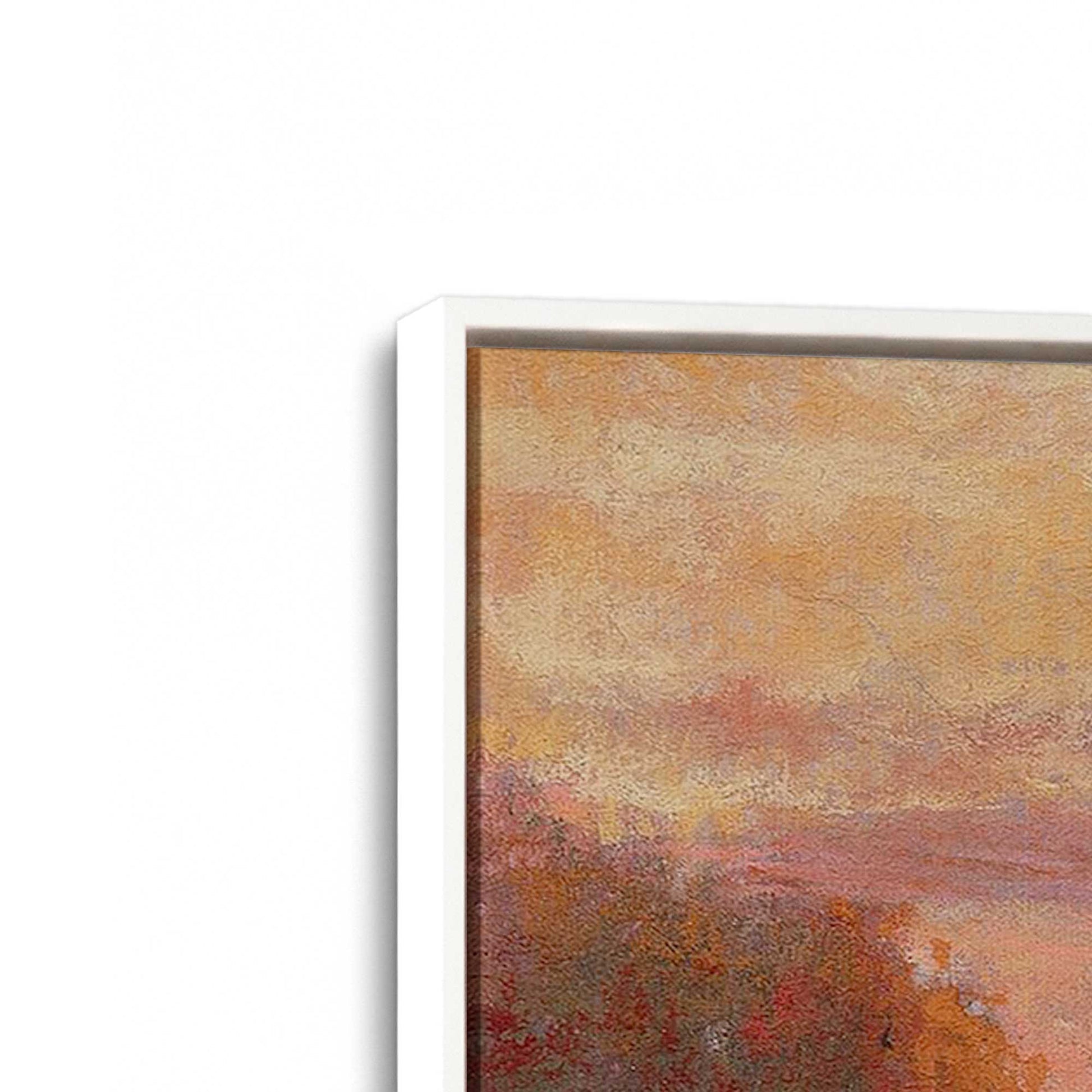 [Color:White], Picture of art in a White frame at an angle