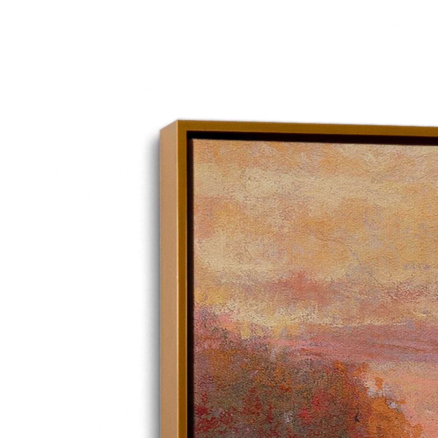 [Color:Polished Gold], Picture of art in a Polished Gold frame at an angle