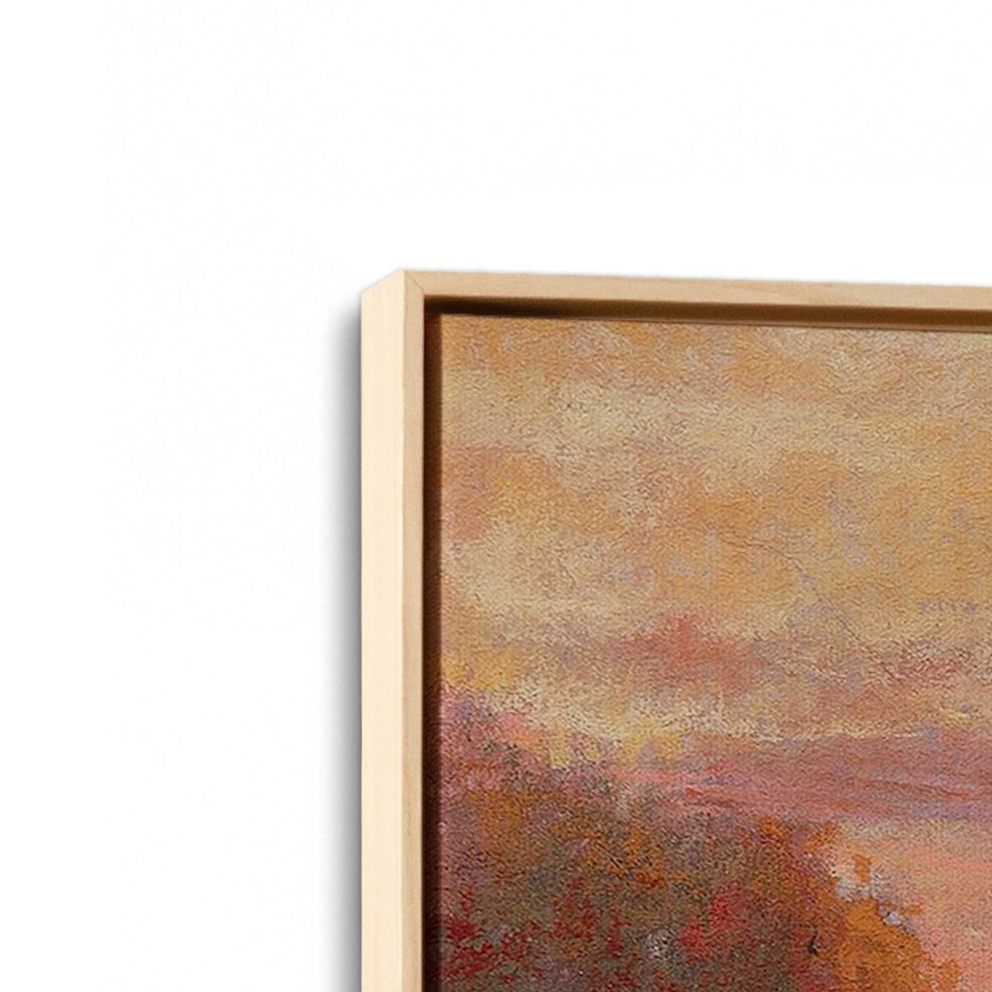 [Color:American Maple], Picture of art in a American Maple frame at an angle