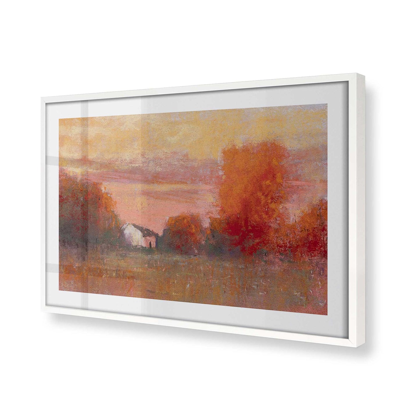 [Color:Opaque White], Picture of art in a Opaque White frame at an angle