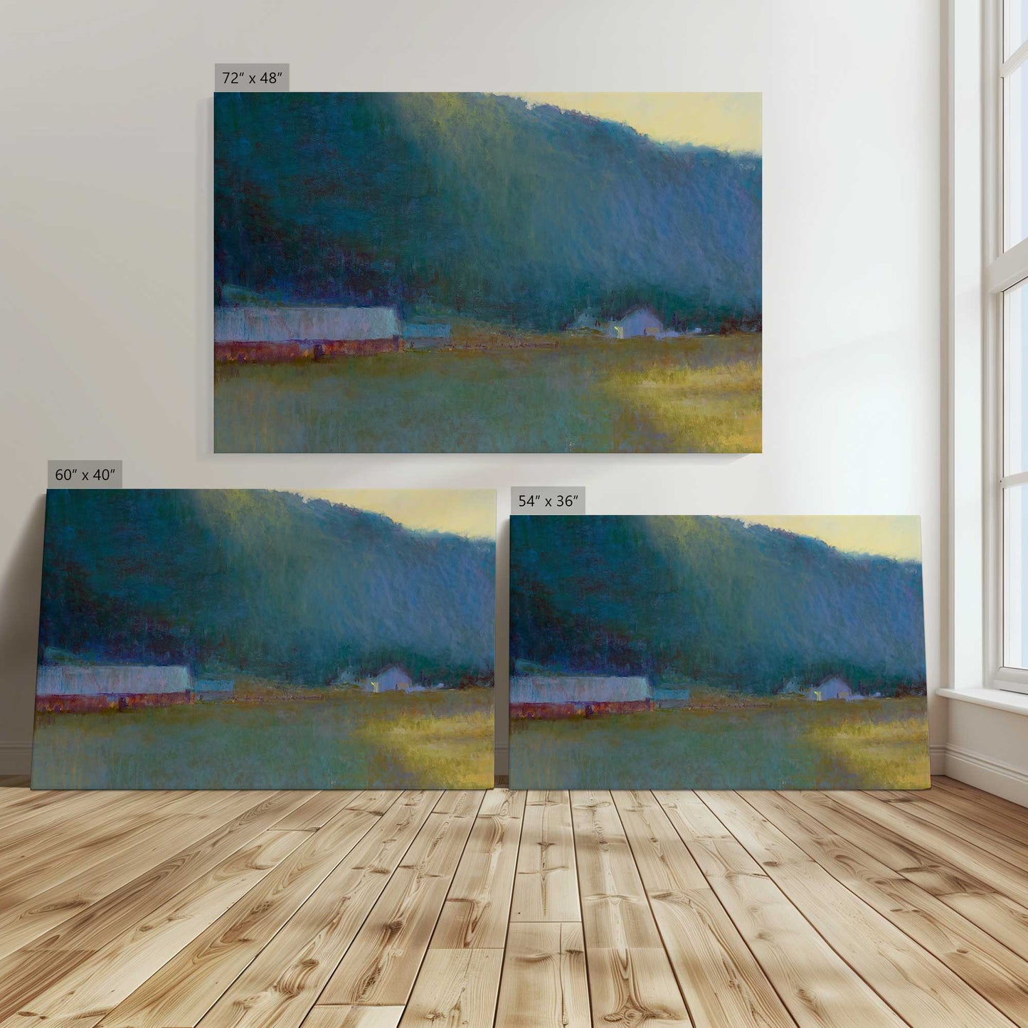 [Color:Stretched Canvas], Image showing the size comparisons