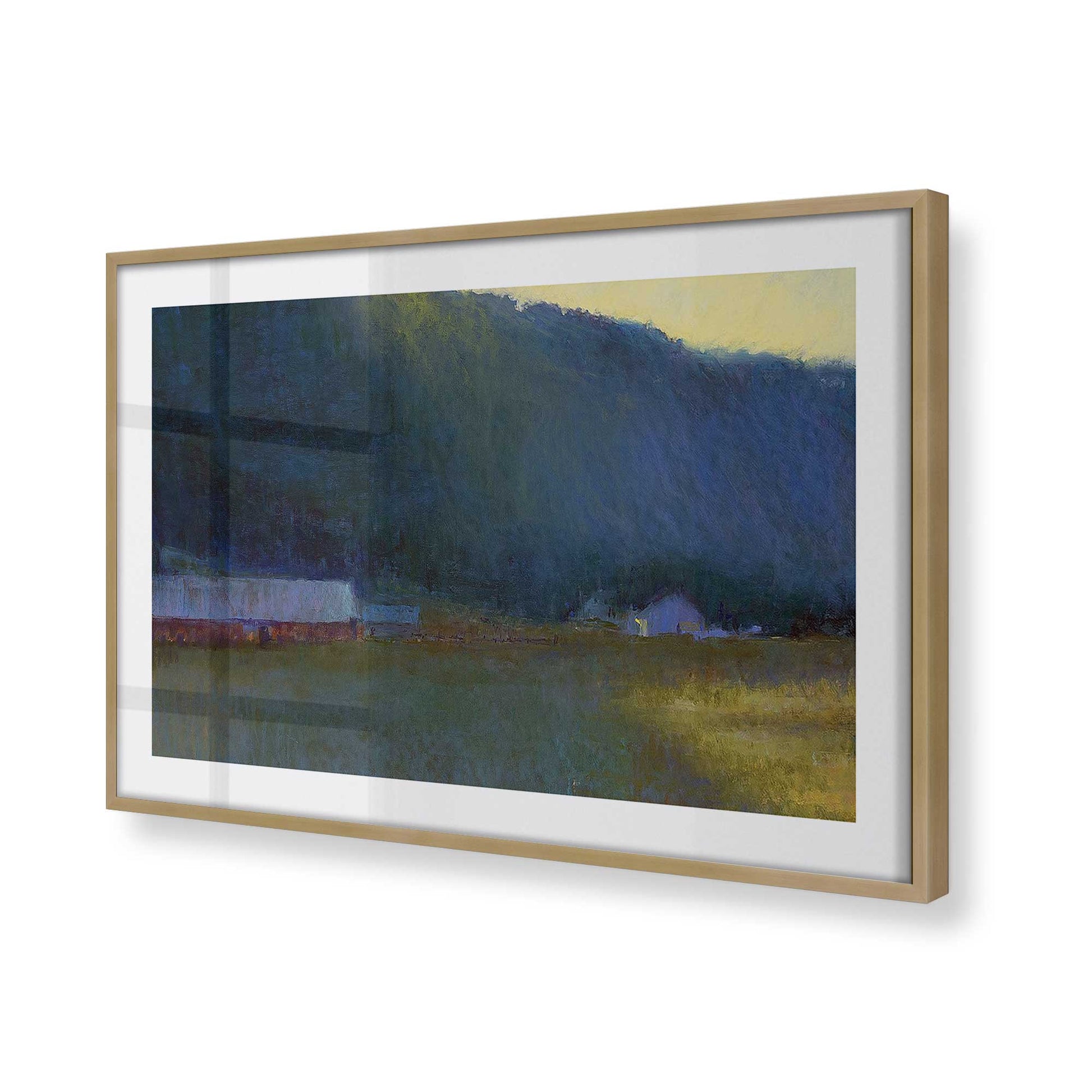 [Color:Brushed Gold], Picture of art in a Brushed Gold frame at an angle