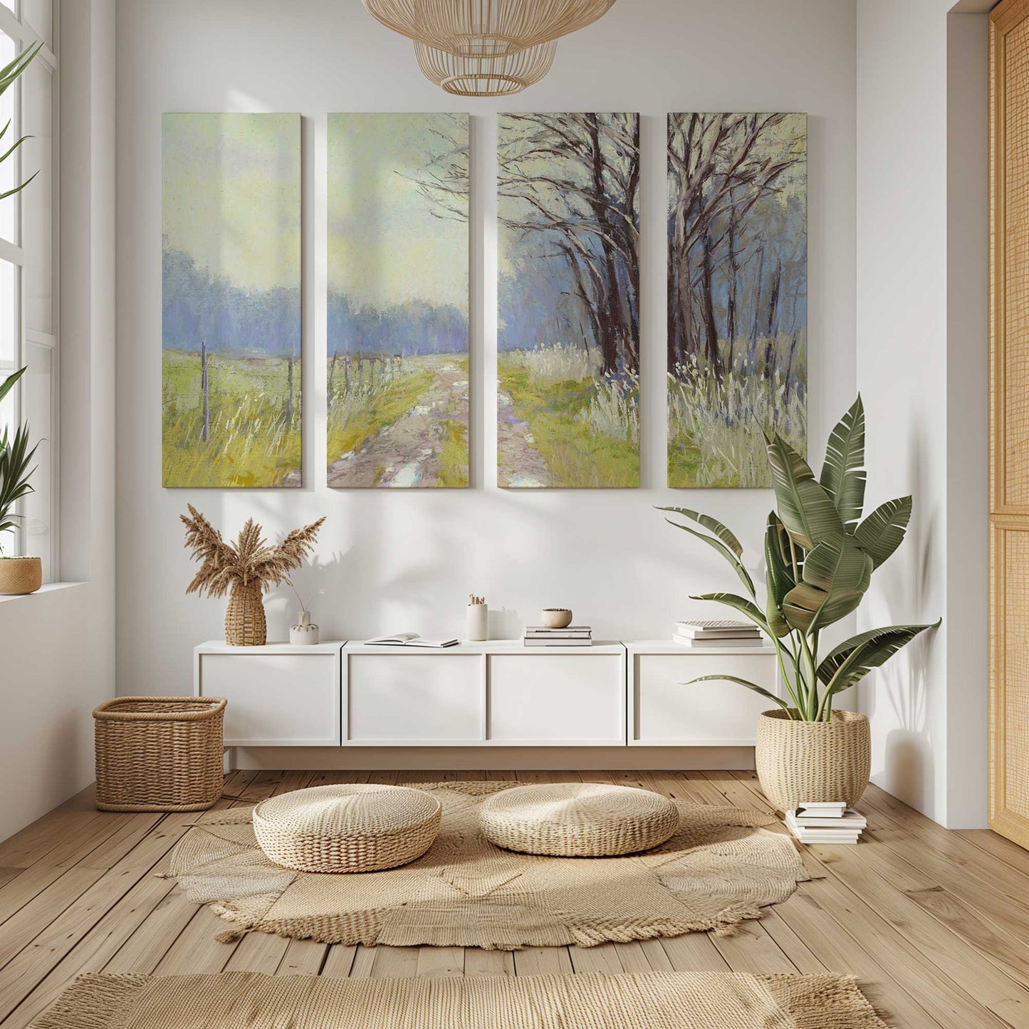 [Color:Stretched Canvas], Picture of art in a room