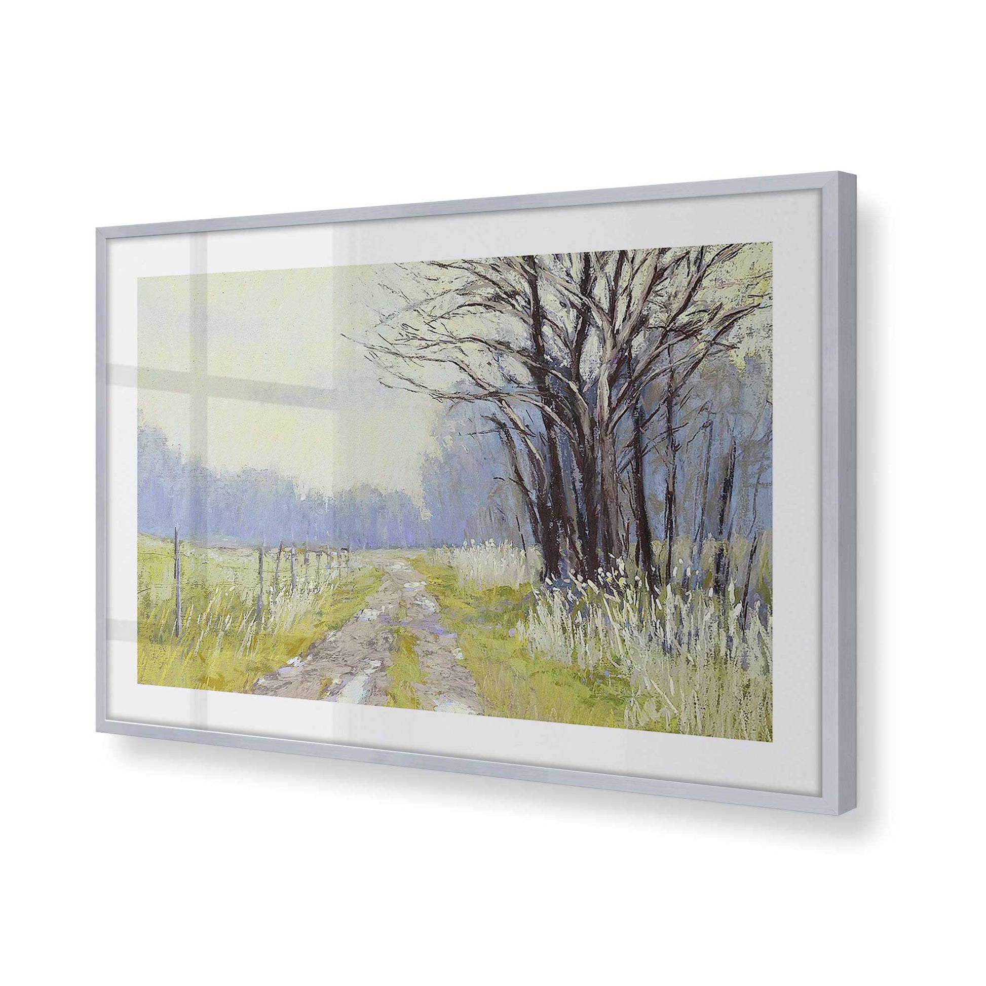[Color:Polished Chrome], Picture of art in a Polished Chrome frame at an angle