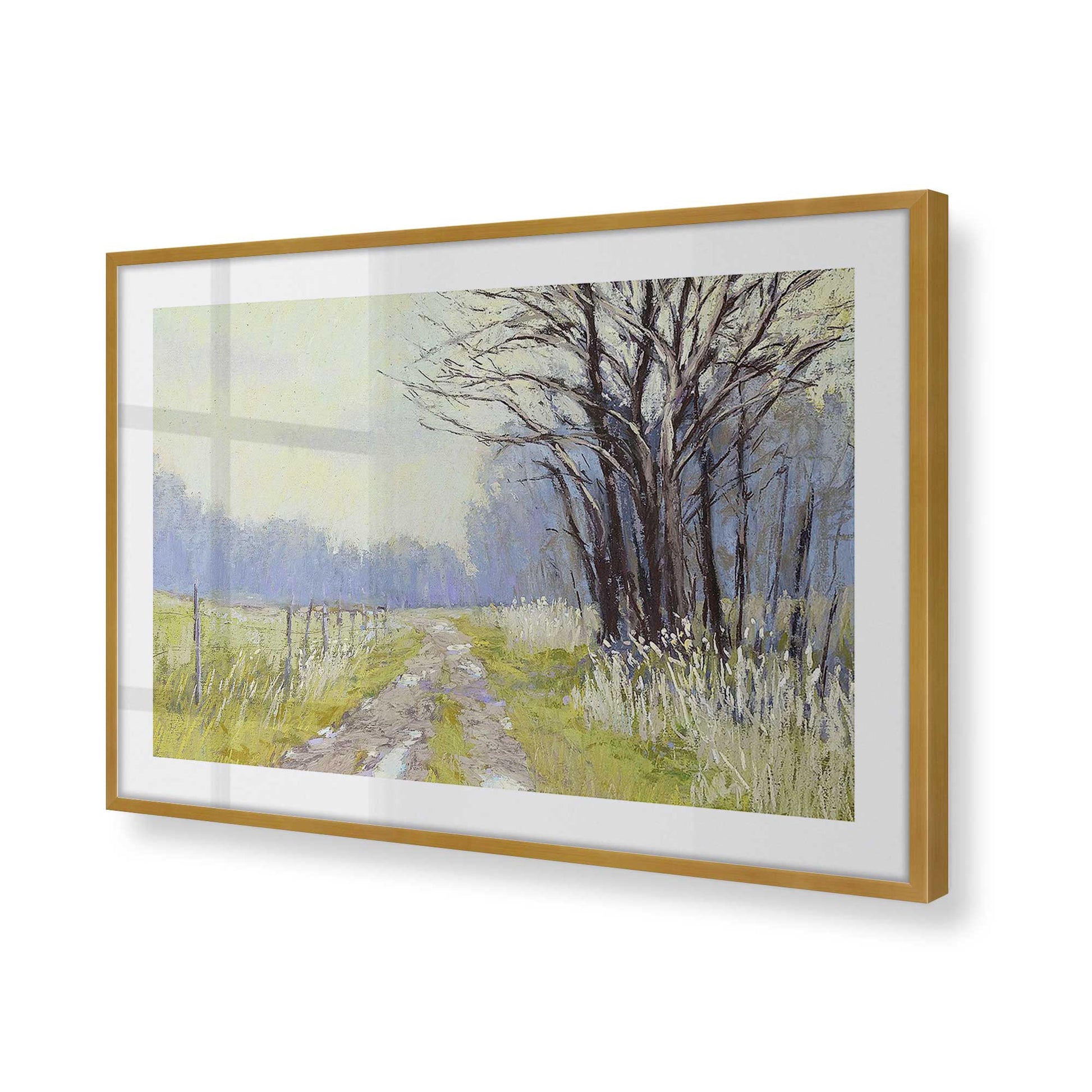 [Color:Polished Gold], Picture of art in a Polished Gold frame at an angle